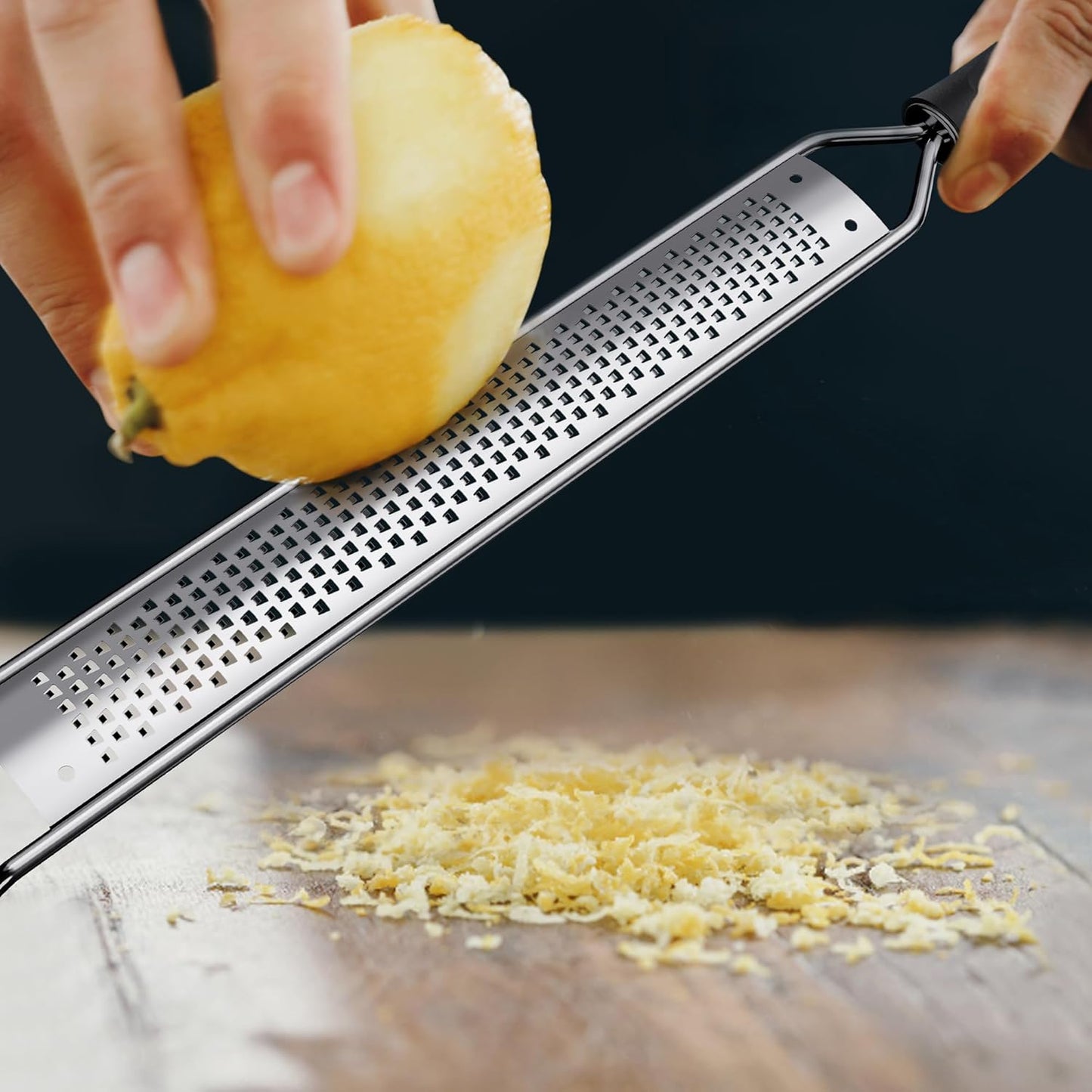 Zester Grater With Handle Cheese Grater for Lemon Zester Kitchen,Black