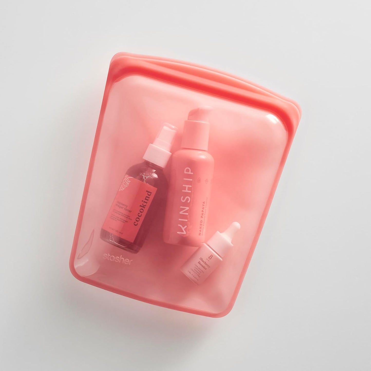 Stasher Premium Silicone Reusable Food Storage Half Gallon Bag, Red, Microwave, Sous Vide, Dishwasher, Oven and Freezer Safe, BPA Free, Leak-free, Eco-friendly, 64 Oz