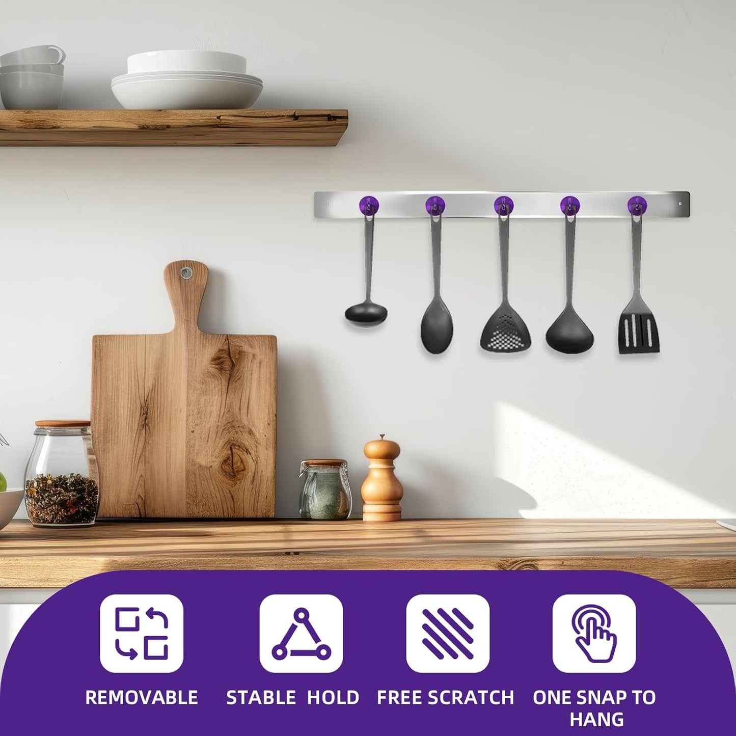 Neosmuk Magnetic Hooks, Cruise Ship Essentials, 100lb+ Heavy Duty Magnetic Hooks for Cruise Cabins, Refrigerator, Grill, Hanging, and Travel | Extra Strong Must-Haves Magnet Hook,Purple