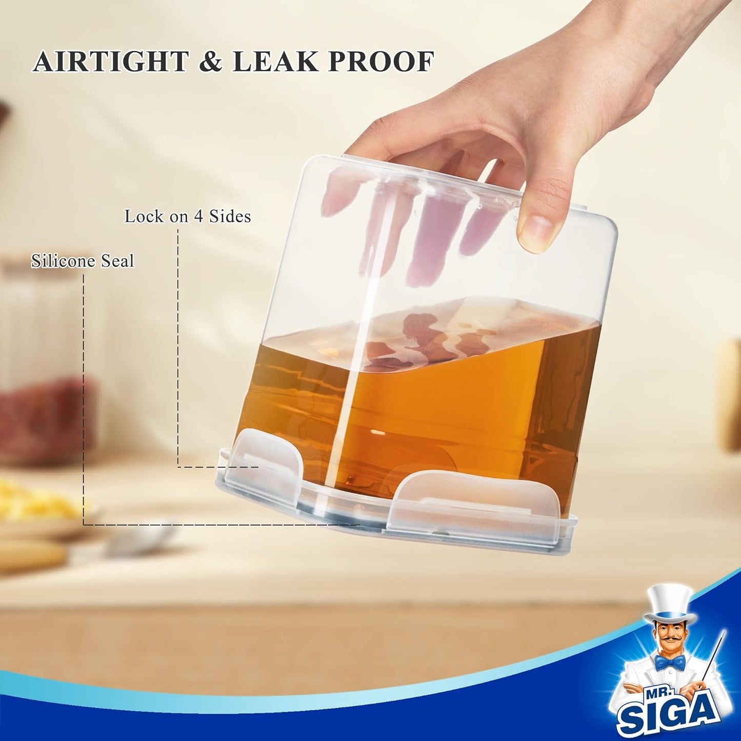 MR.SIGA 16 Pack Airtight Food Storage Container Set, BPA Free Kitchen Pantry Organization, Kitchen Canisters for Cereal, Spaghetti, includes 24 Reusable Sticker Labels