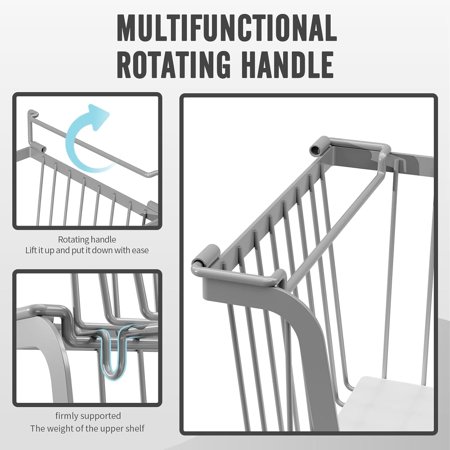 4 Pcs Stackable Wire Baskets for Pantry Organizers and Storage,Vegetable Fruit Basket for Countertop,Kitchen Storage Metal Baskets,Produce Potato Onion Storage Bin,Gray