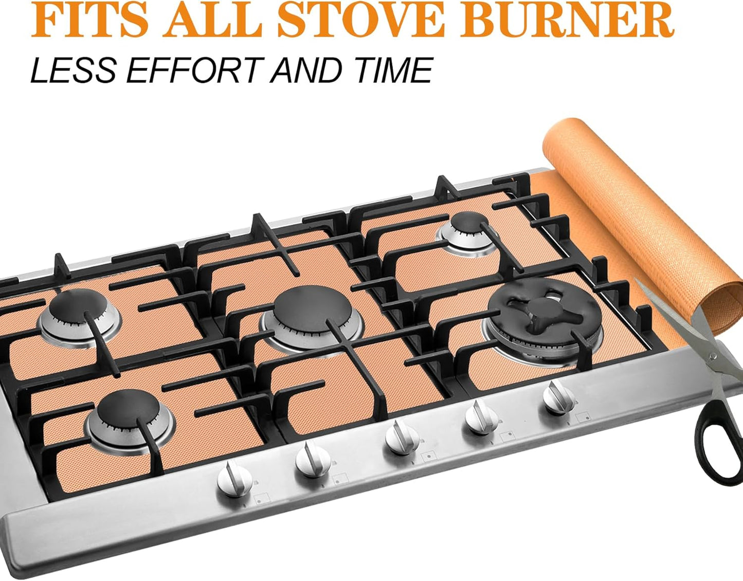 UBeesize 75 Inch Roll Reusable Copper Oven Liners for Bottom of Oven,Thick Heavy Duty Non Stick Teflon Oven Mats Cut to Custom Fit Electric, Gas, Toaster，Convection, Microwave Ovens and Grills