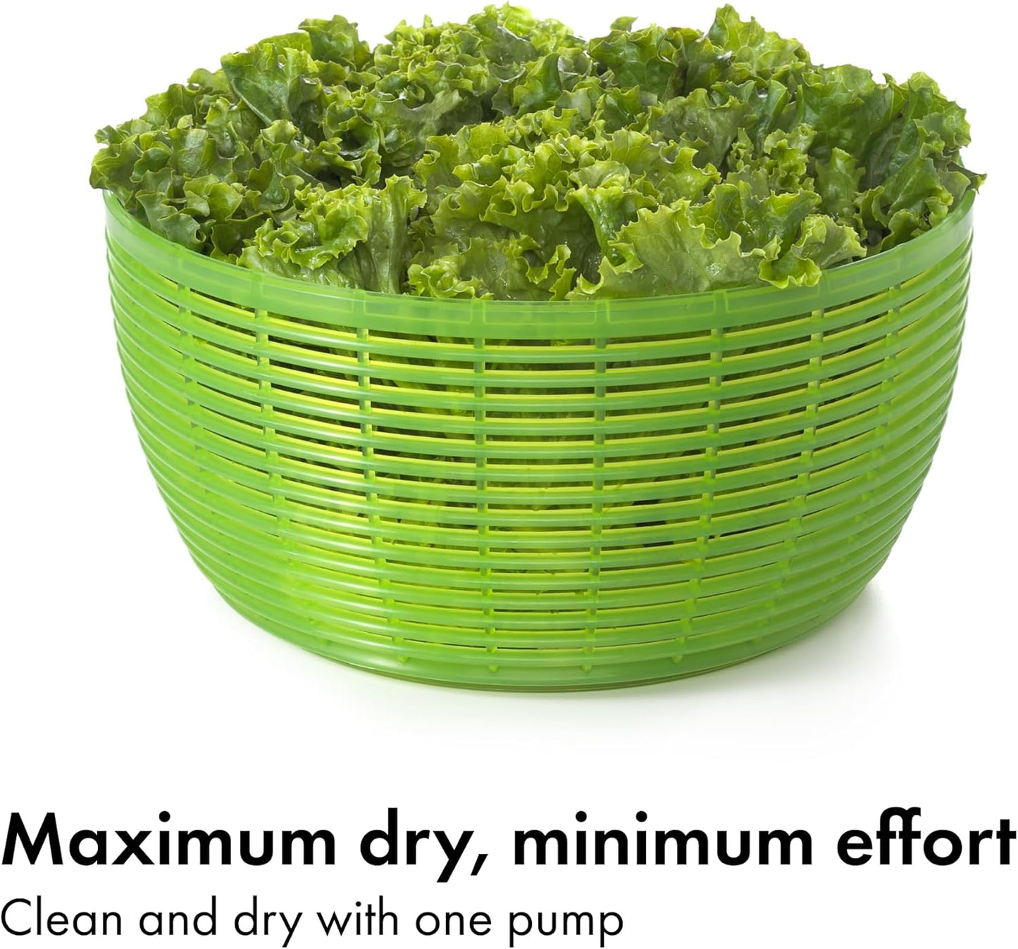 OXO Good Grips Salad Spinner - Large, Green Lettuce & Fruit Washer, BPA-Free, Easy One-Hand Pump