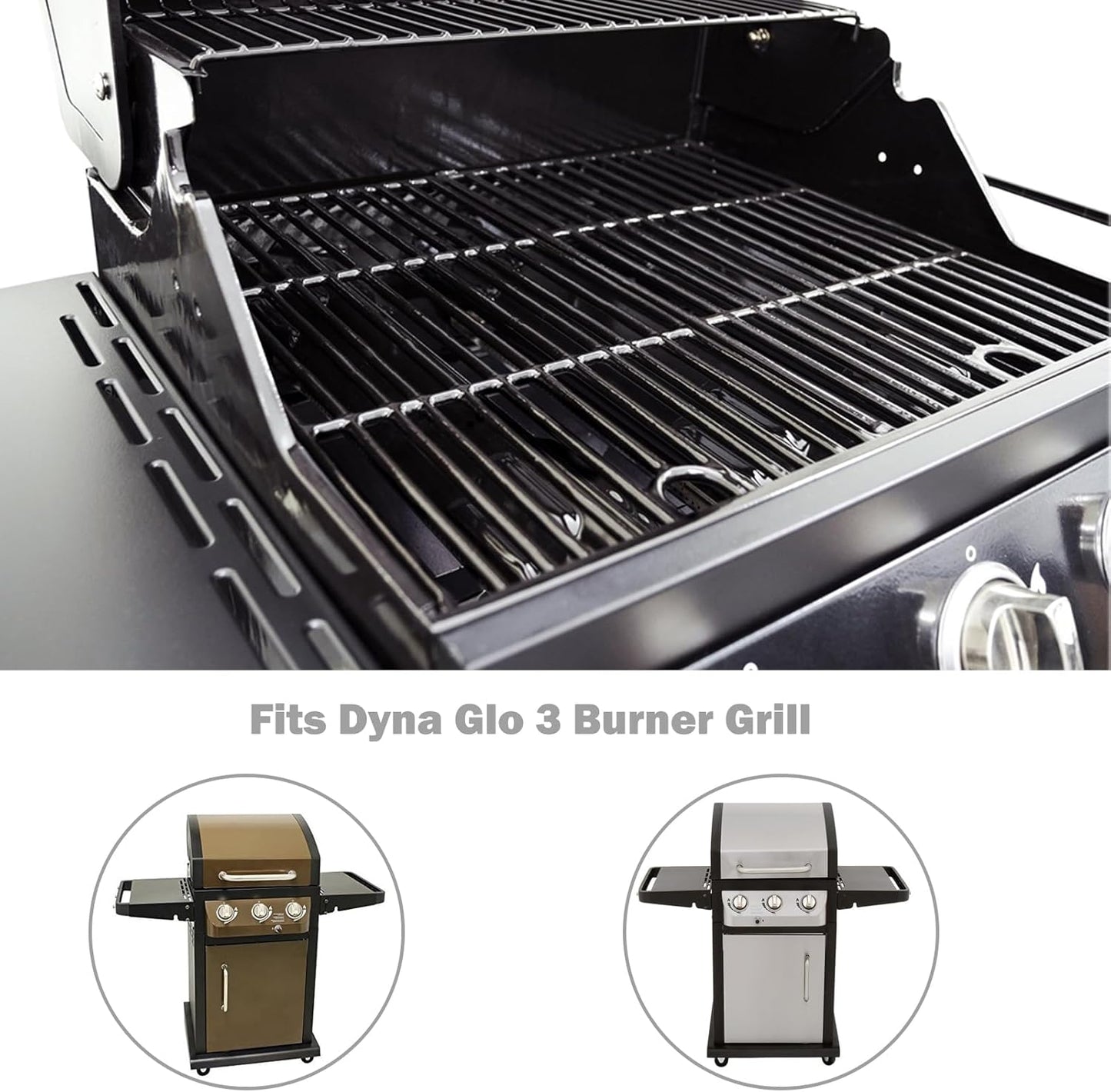 DGB390SNP-D Grill Grates Parts for Dyna Glo Grill Replacement Parts DGB390SNP DGB390BNP-D Cooking Grates Dyna Glo 3 Burner Gas Grill Parts 104-13002 Grill Grates DGB390CNP Cast Iron Grid Grate 17.6 in