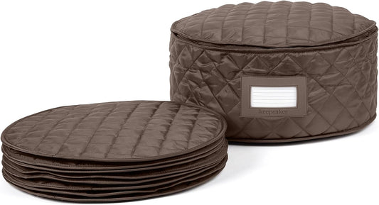 Covermates Keepsakes - Dish Storage - Padded Protection - ID Window - Stain Resistant - Machine Washable - China Storage, Bronze