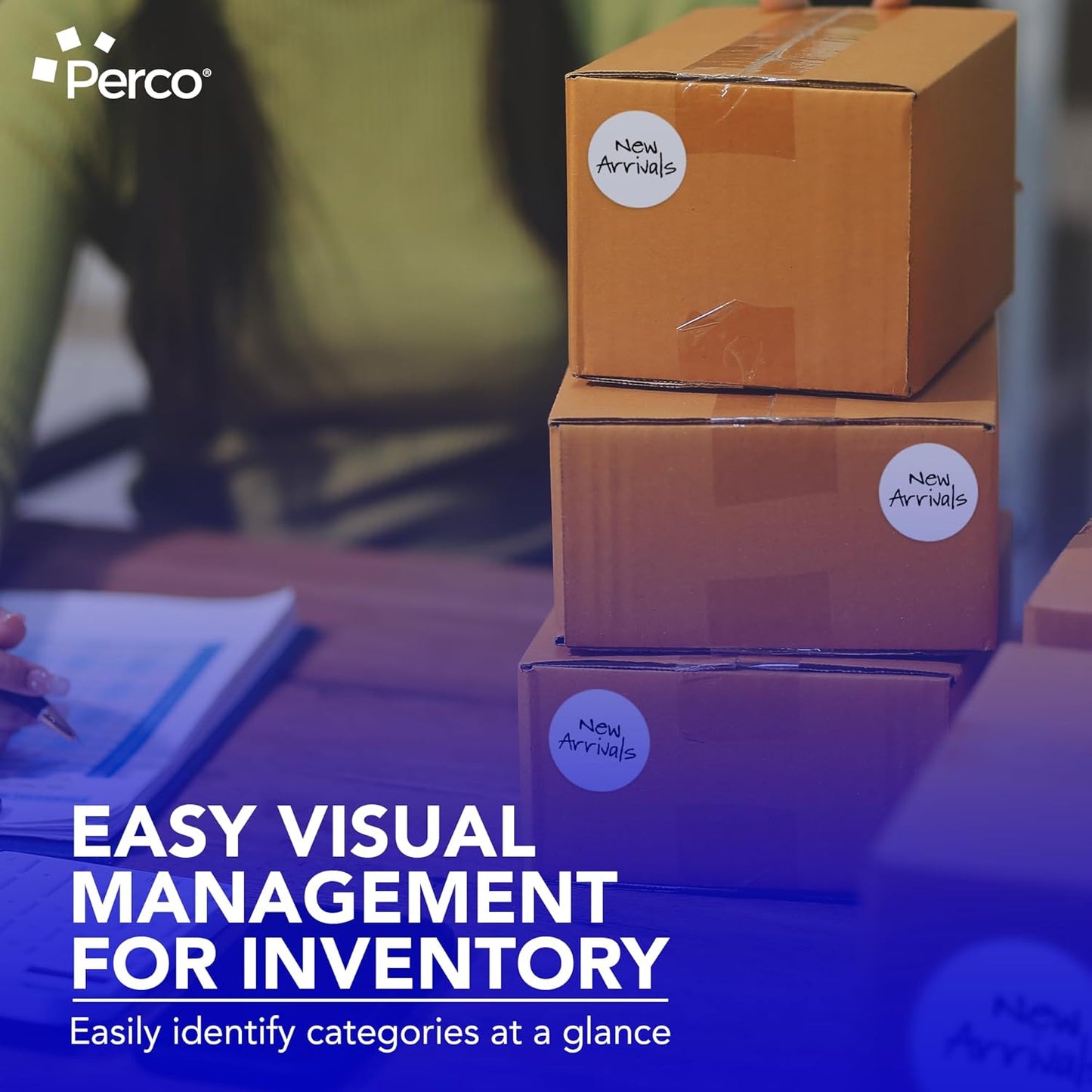 Perco Silver 3-Inch Round Circle Dot Sticker Labels with Permanent Adhesive for Wedding Invitations - 500 Labels per Roll - Vibrant Colors, Strong Adhesion - Made in USA