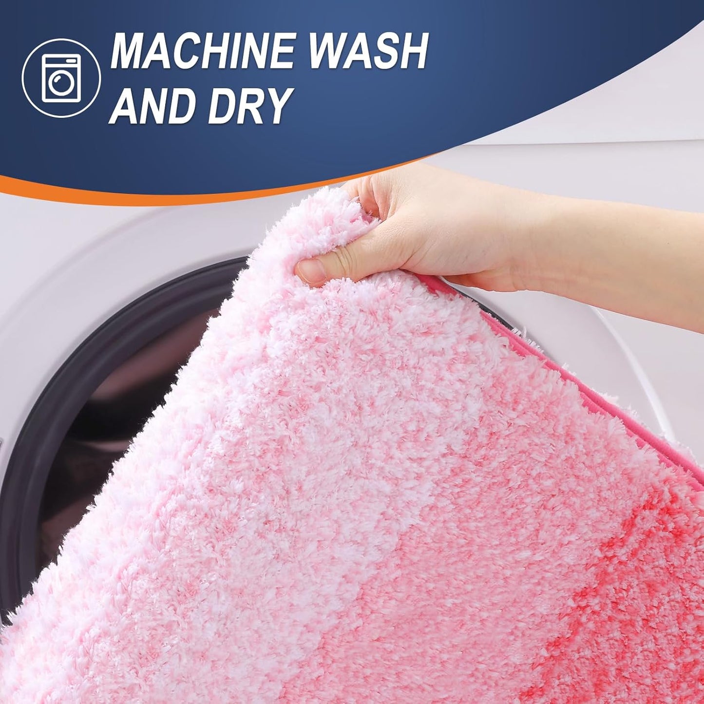 OLANLY Bathroom Runner Rugs 59x17, Extra Soft Absorbent Microfiber Bath Rugs, Rubber Backing, Quick Dry, Machine Washable Bath Mats for Bathroom Floor, Tub and Shower, Home Decor Accessories, Pink