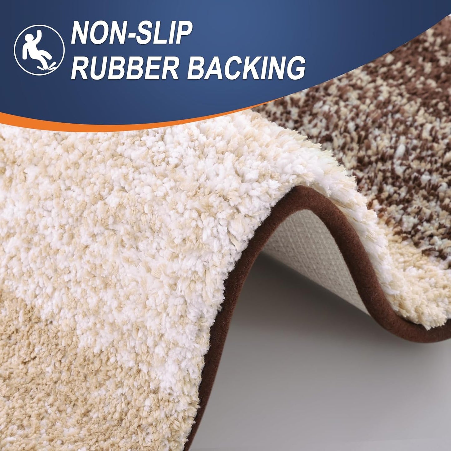 OLANLY Bathroom Runner Rugs 70x24, Extra Soft Absorbent Microfiber Bath Rugs, Rubber Backing, Quick Dry, Machine Washable Bath Mats for Bathroom Floor, Tub and Shower, Home Decor Accessories, Brown