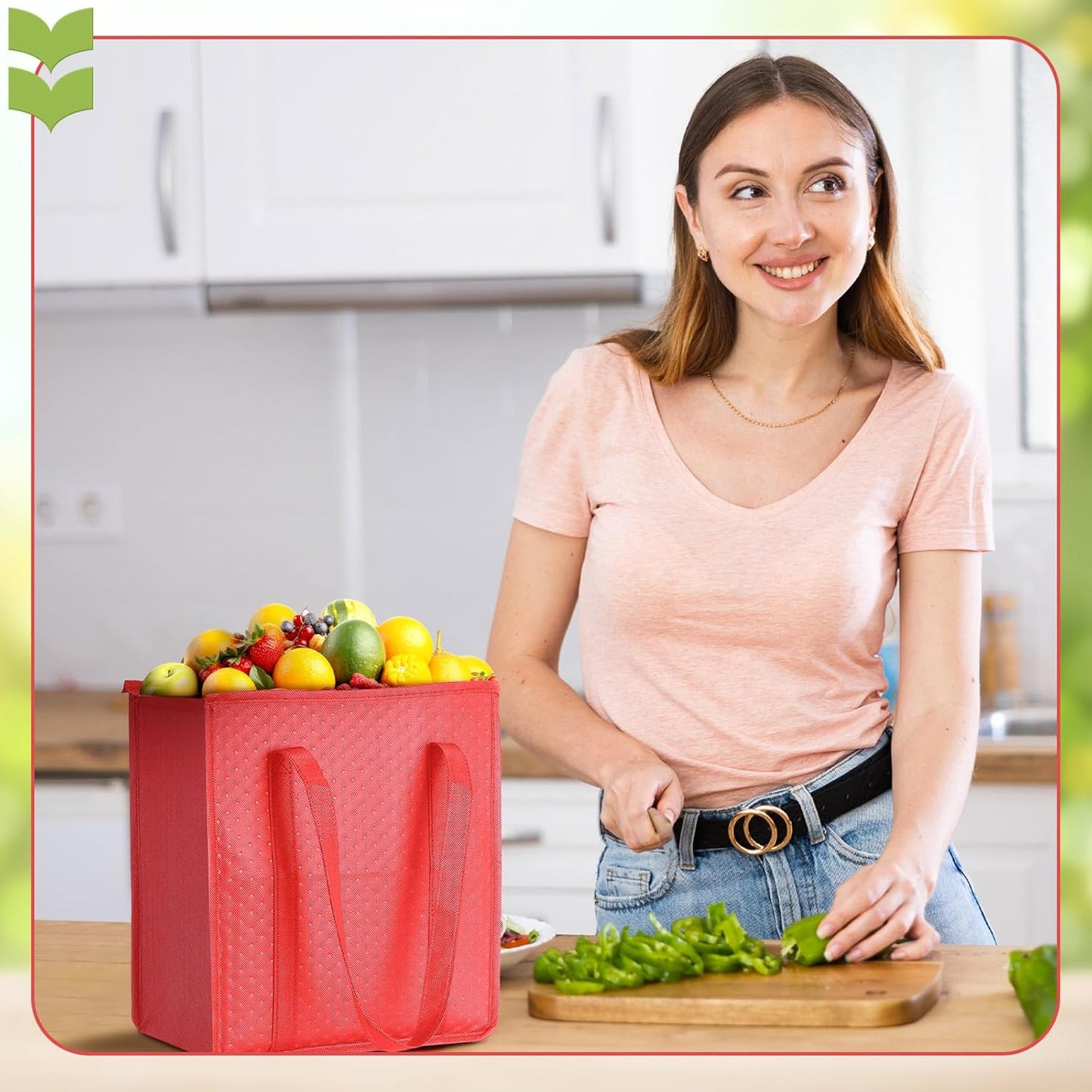 Paterr 4 Pcs Insulated Grocery Bags Large Reusable Insulated Cooler Bags with Zipper Top Shopping Totes for Hot or Cold Food