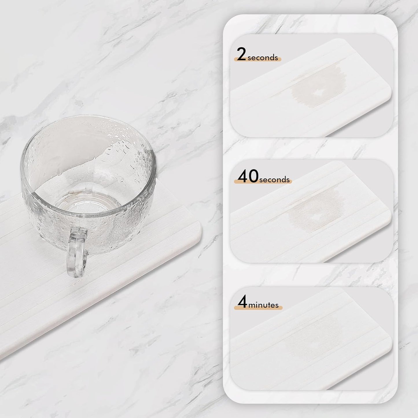 evory Set of 4 Water Absorbent Diatomite Tray, Kitchen Soap,Diatomaceous Earth Bathroom Soap Dishes,Sponge Holder for Kitchen Sink, Water Absorbing Stone for Sink Bathtub Vanity