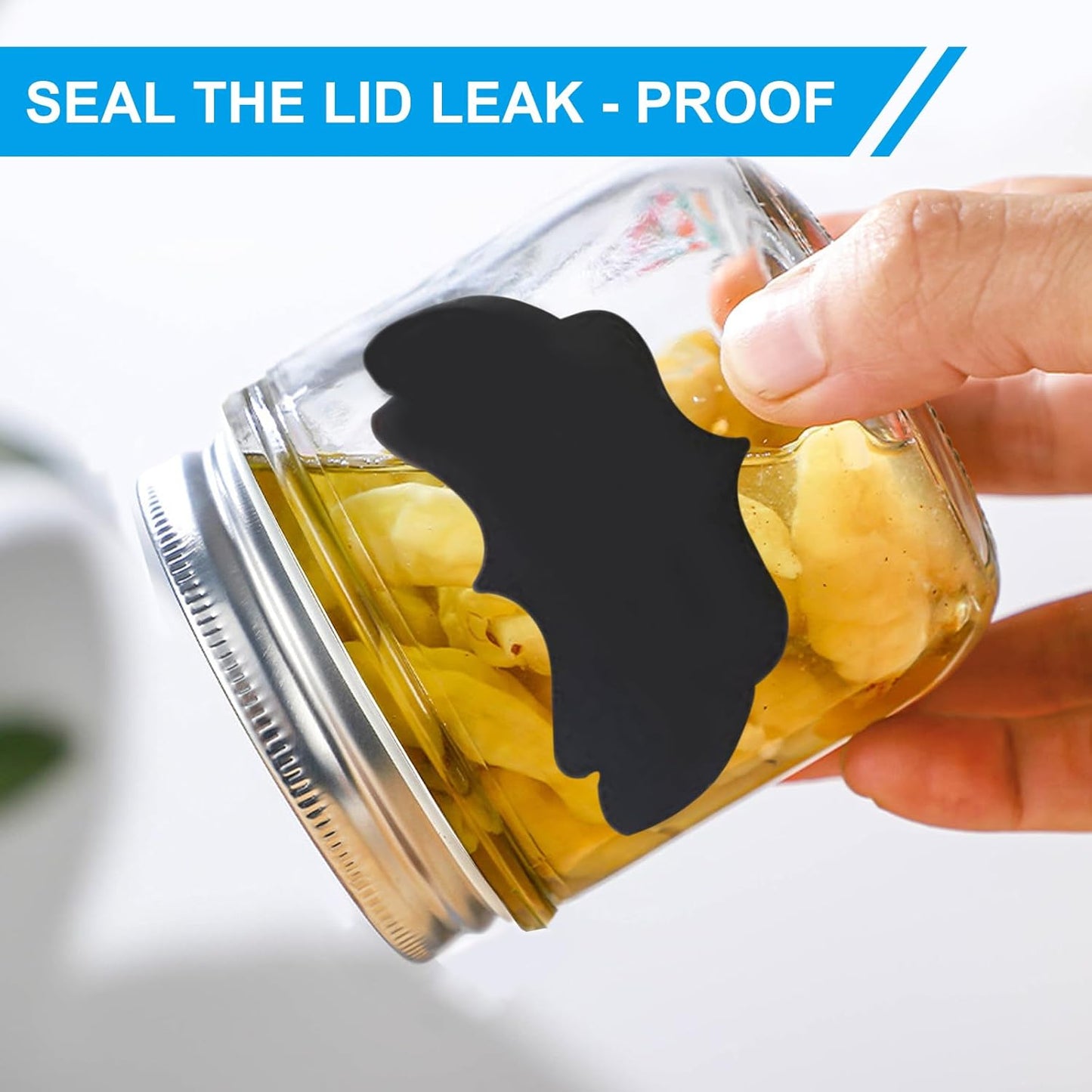 24 Pack 2oz Mini Mason Jars, Mini Mason Glasses Jar with Lids, Mason Jar with Silver Lid and 24 Pcs Labels Round Clear Food Container Spice Jars for Jam, Honey, Wedding Shower Favors