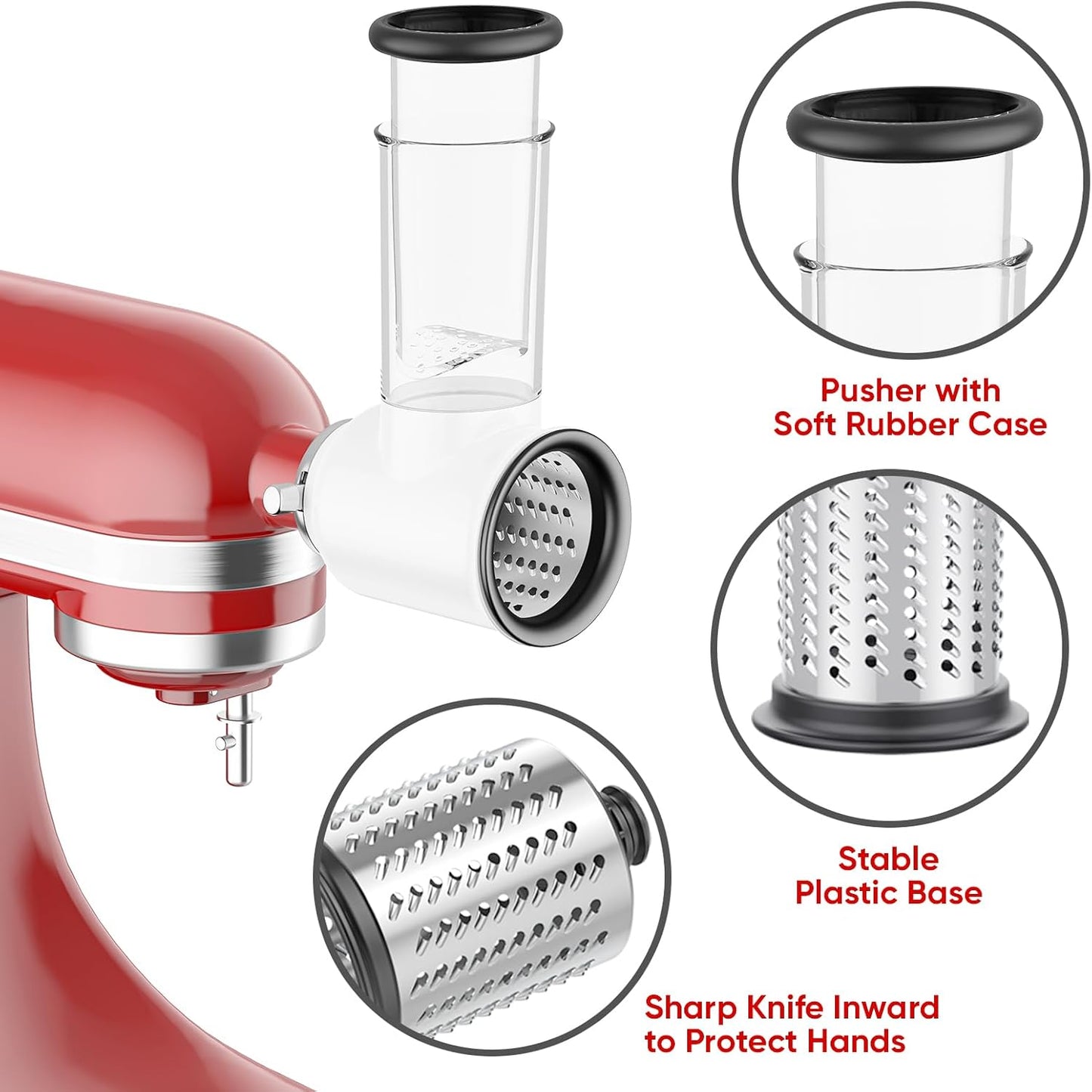 Slicer Shredder Attachments for KitchenAid Stand Mixers, Cheese Grater for Kitchenaid, Salad Maker, Food Slicer by InnoMoon