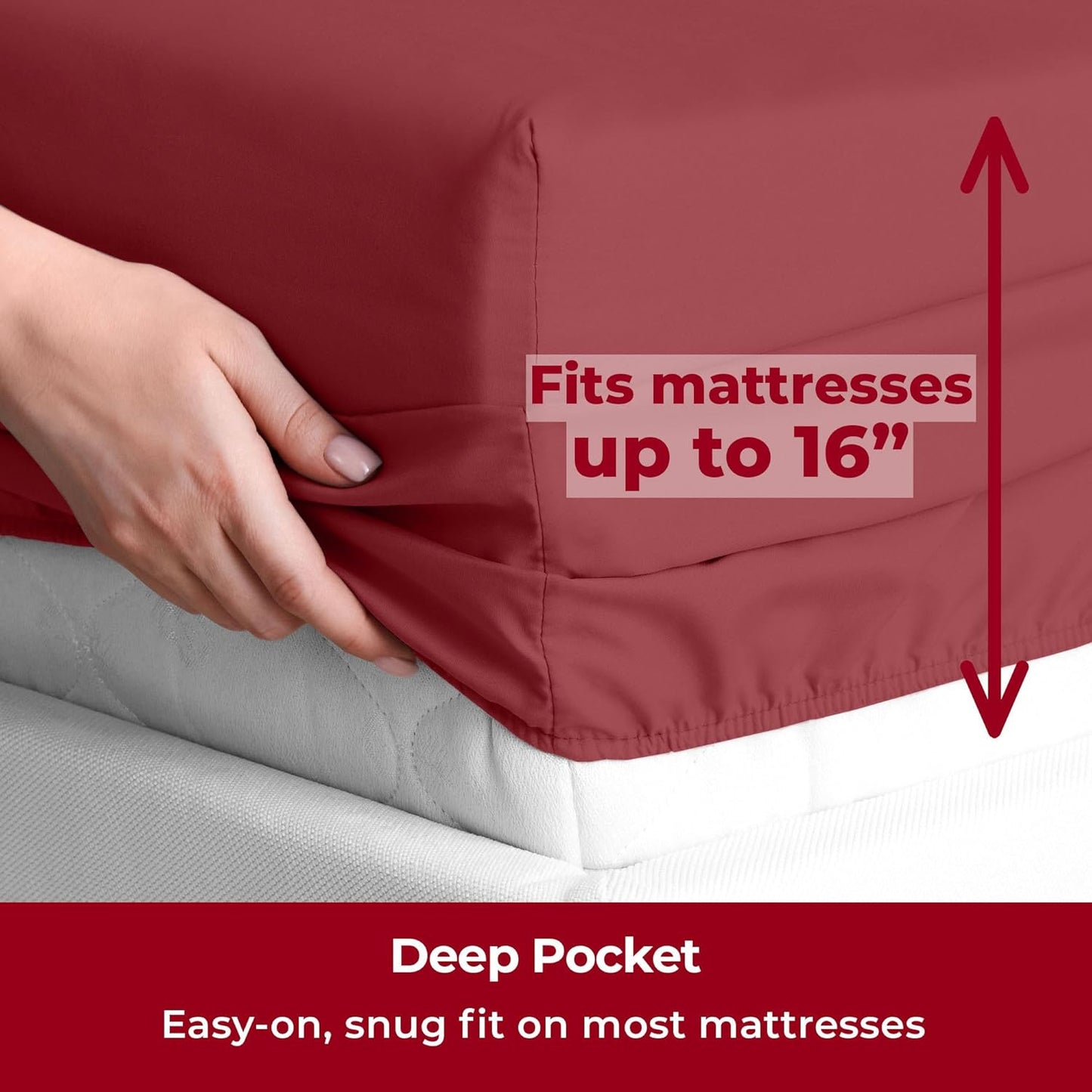 Mellanni Twin XL Sheets Set - 3 PC Iconic Collection Bedding - Hotel Luxury, Extra Soft, Cooling Bed Sheets - Wrinkle, Fade, Stain Resistant (Twin Extra Long, Brick Red)