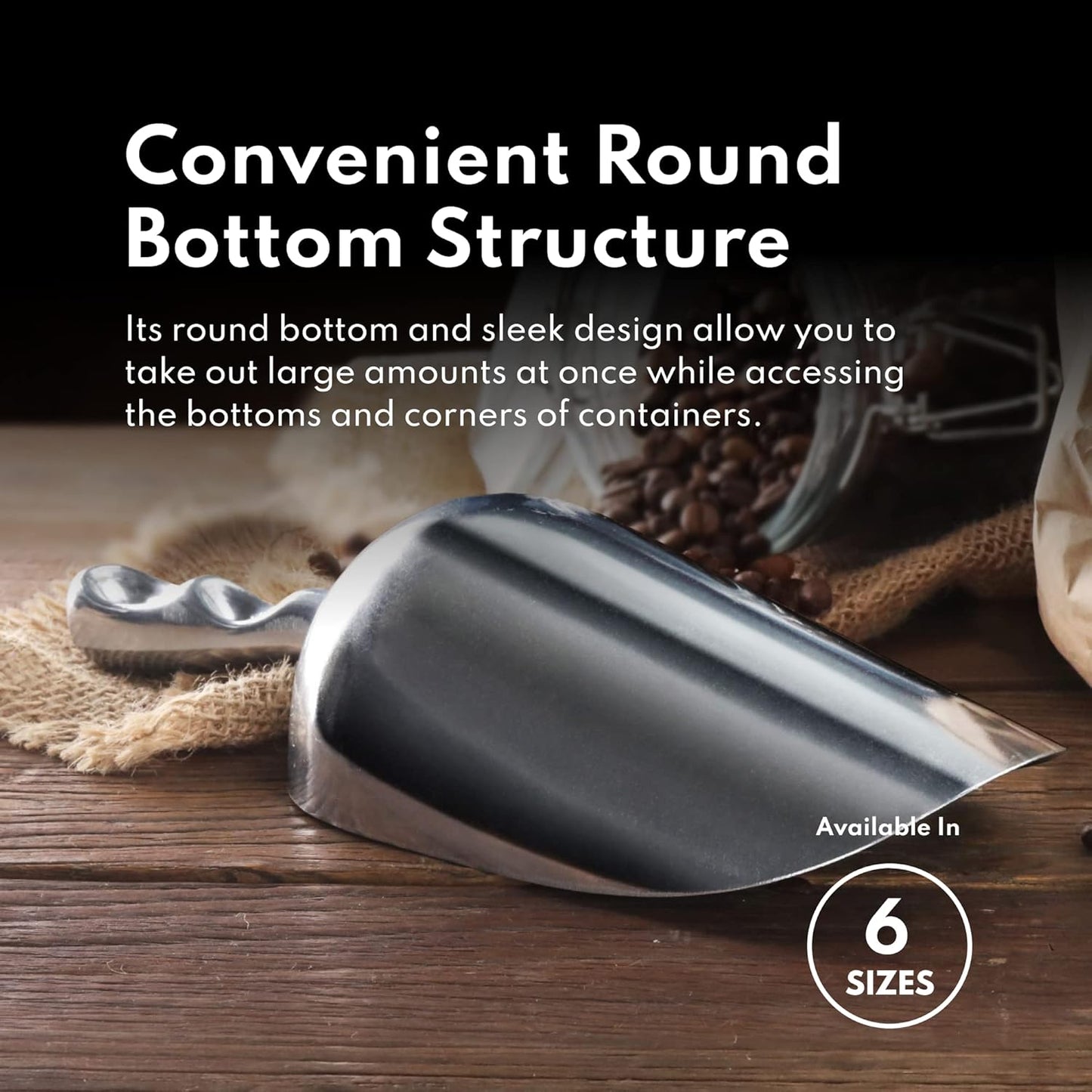 New Star Foodservice 34608 One-Piece Cast Aluminum Round Bottom Bar Ice Flour Utility Scoop, 85-Ounce, Silver (Hand Wash Only)