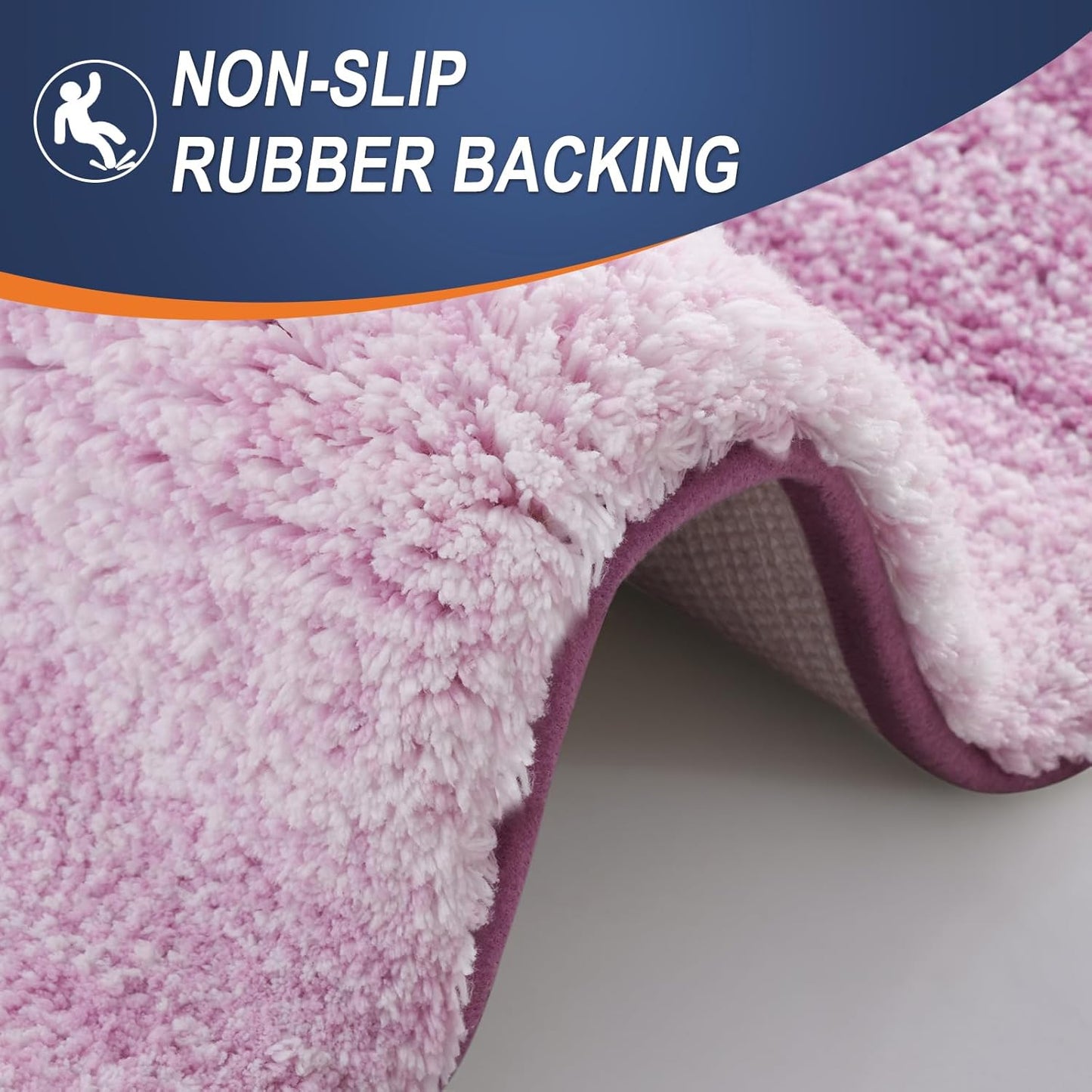 OLANLY Bathroom Rugs Mat 24x16, Extra Soft Absorbent Microfiber Bath Rugs, Rubber Backing, Quick Dry, Washable Bath Mats for Bathroom Floor, Tub and Shower, Home Decor Accessories, Pinkish-Purple