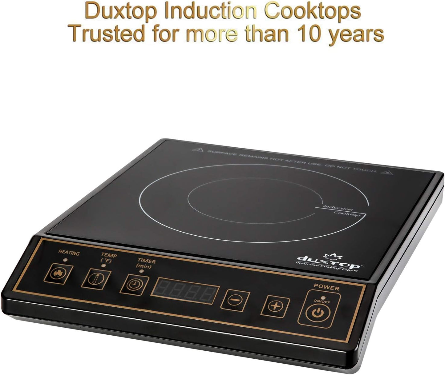 Duxtop 1800W Portable Induction Cooktop Countertop Burner, Gold 9120MC/BT-M20B