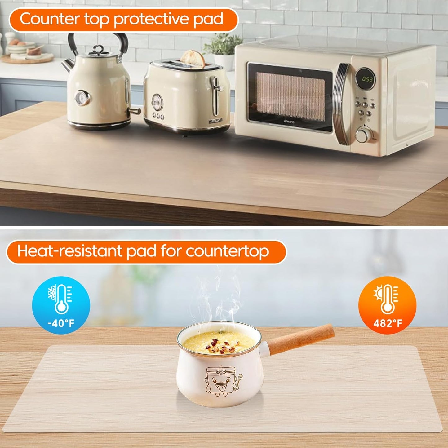 Large Silicone Mats for Kitchen Counter,Countertop Protector for Pastry Making,Silicone Mats for Crafts,Skin-Friendly Surface Vanity Mat,Freely Cuttable(Translucent, 16" x 72" x 1.6mm)