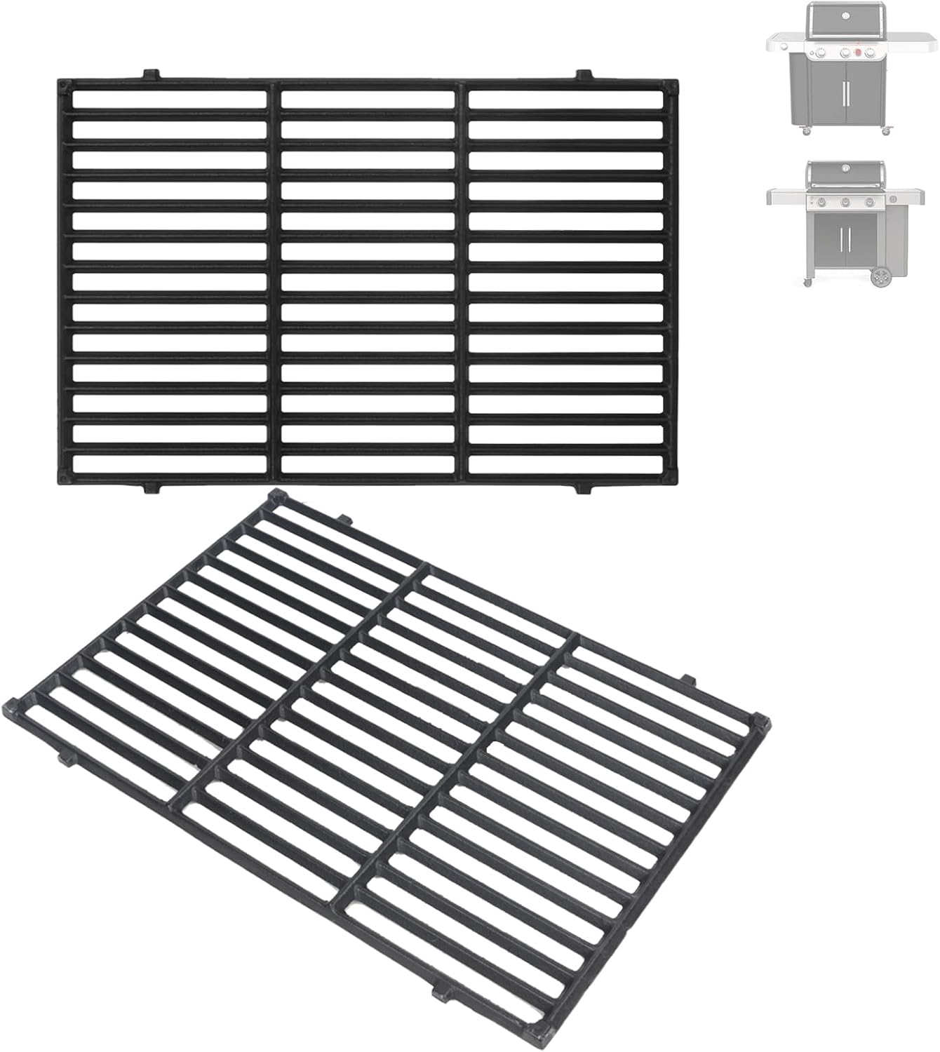 66095 18.75" Grill Grates for Weber GS4 Genesis II 300 and Genesis II LX 300 Series, for Weber Genesis 2 Grill Parts Genesis ii E-310 ii E-315 Grill Grates Replacement Parts for Weber 66802