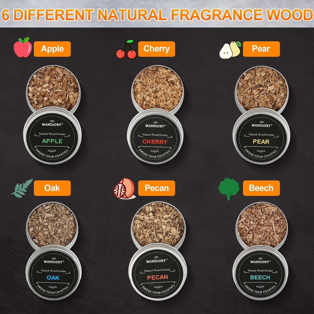 Electric Cocktail Smoker Kit with Torch – Enhance Your Drink's Aroma with 6 Flavorful Wood Chips | Old Fashioned Smoker for Whiskey & Cocktails | Gift for Drink Lovers (Butane Not Included)