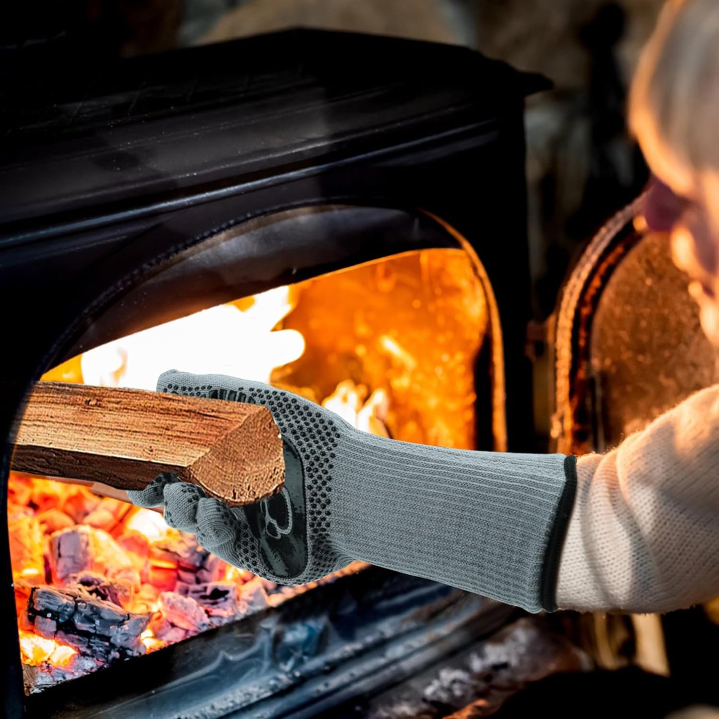 UBeesize Lengthen BBQ Gloves (Bear Paw), 1472°F Heat Resistant Grill Glove, 14 inch Fireproof Oven Gloves for Cooking, Non-Slip Fire Glove for Grilling, Barbecue, Smoker, Baking, Frying