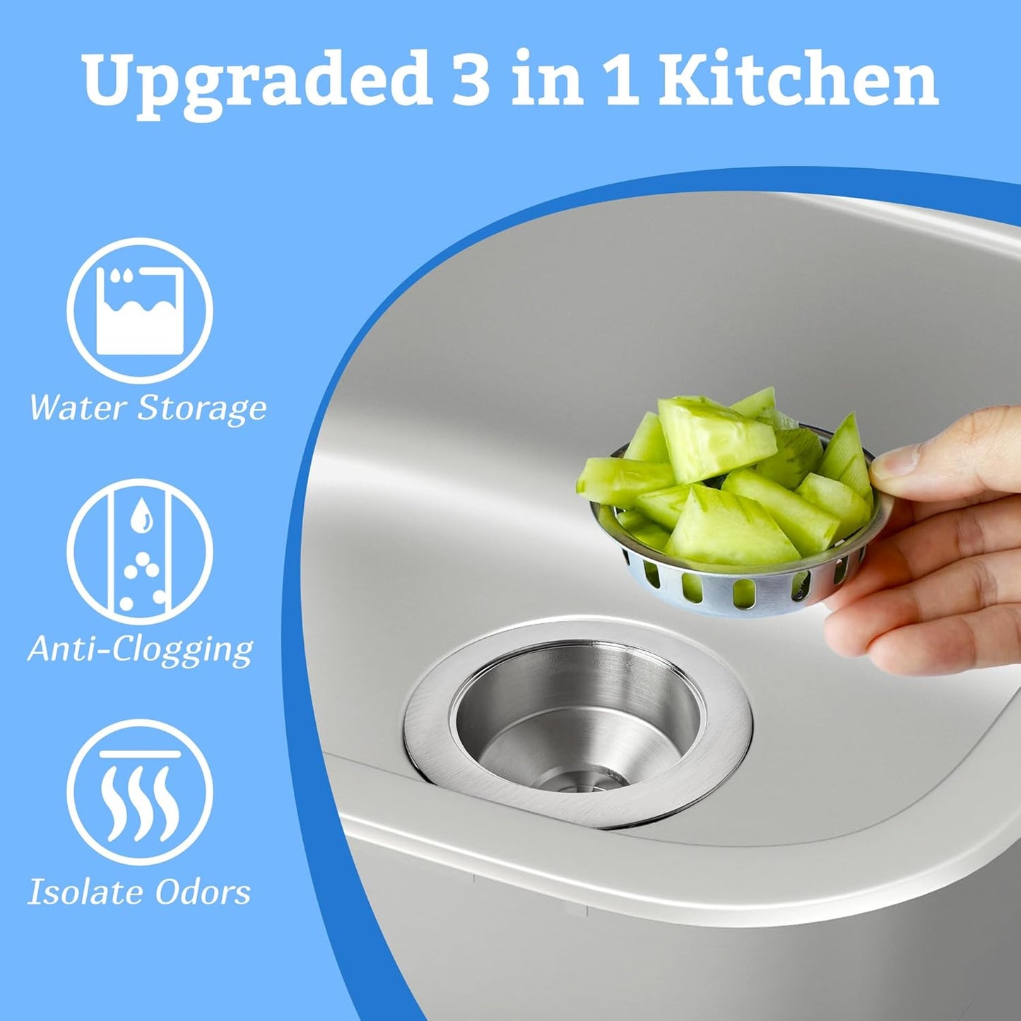 Metal World BS10101BN-4P Post Style Sink Strainer, 3-1/2" Metal Kitchen Strainer, Cast Brass Body Basket Strainer, Strainer with Stainless Steel Basket, Brushed Nickel Finish 4 Pack