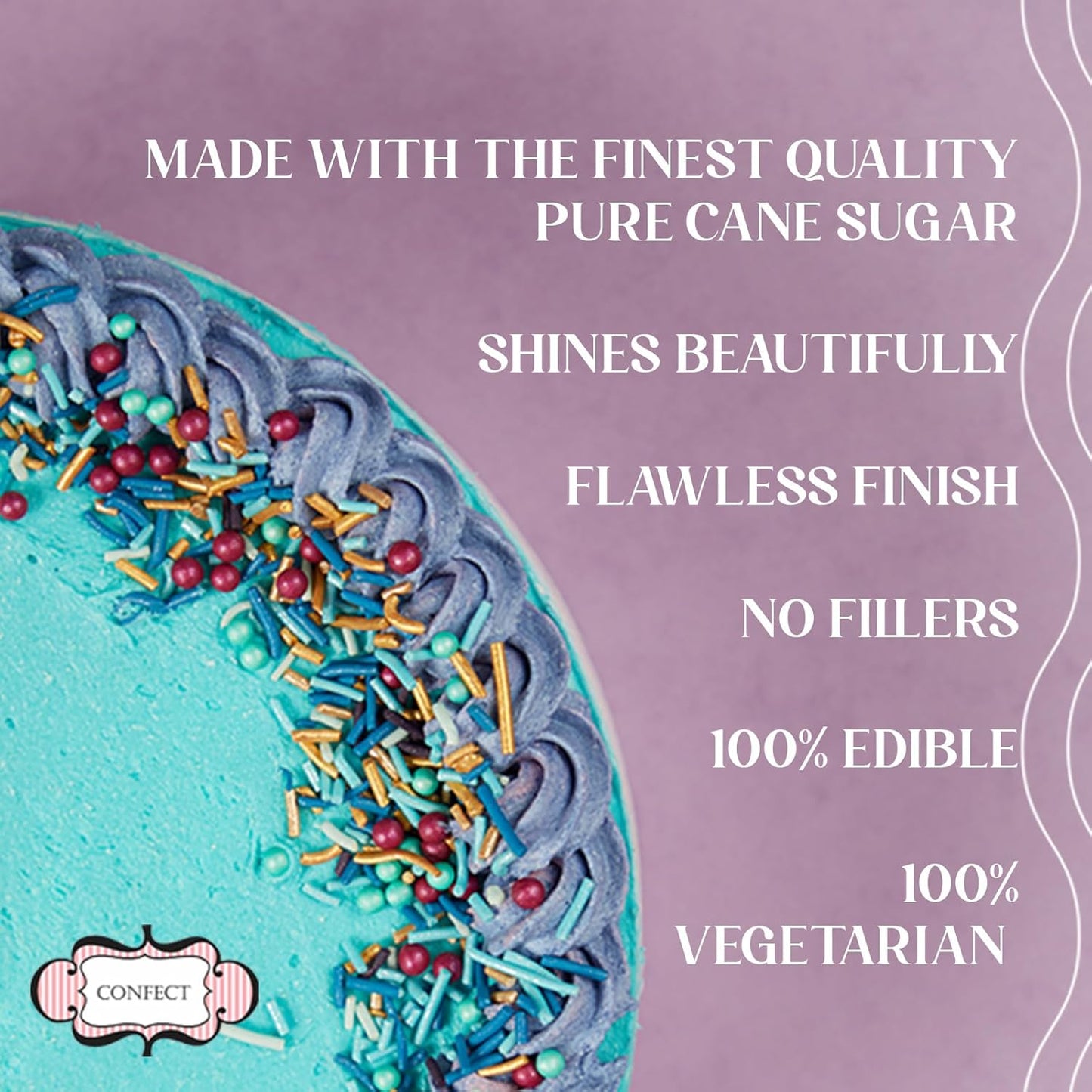 Confect Sprinkles | Under the Ocean Disco Ball Mashup Sprinkles Mix Sea Green, Cyan & Teal Dragees Parrot Green Sparkling Sugar for Cakes & Cupcakes Decoration Assorted pack of 5 | Dairy-Free, Palm Oil-Free - 5 Oz