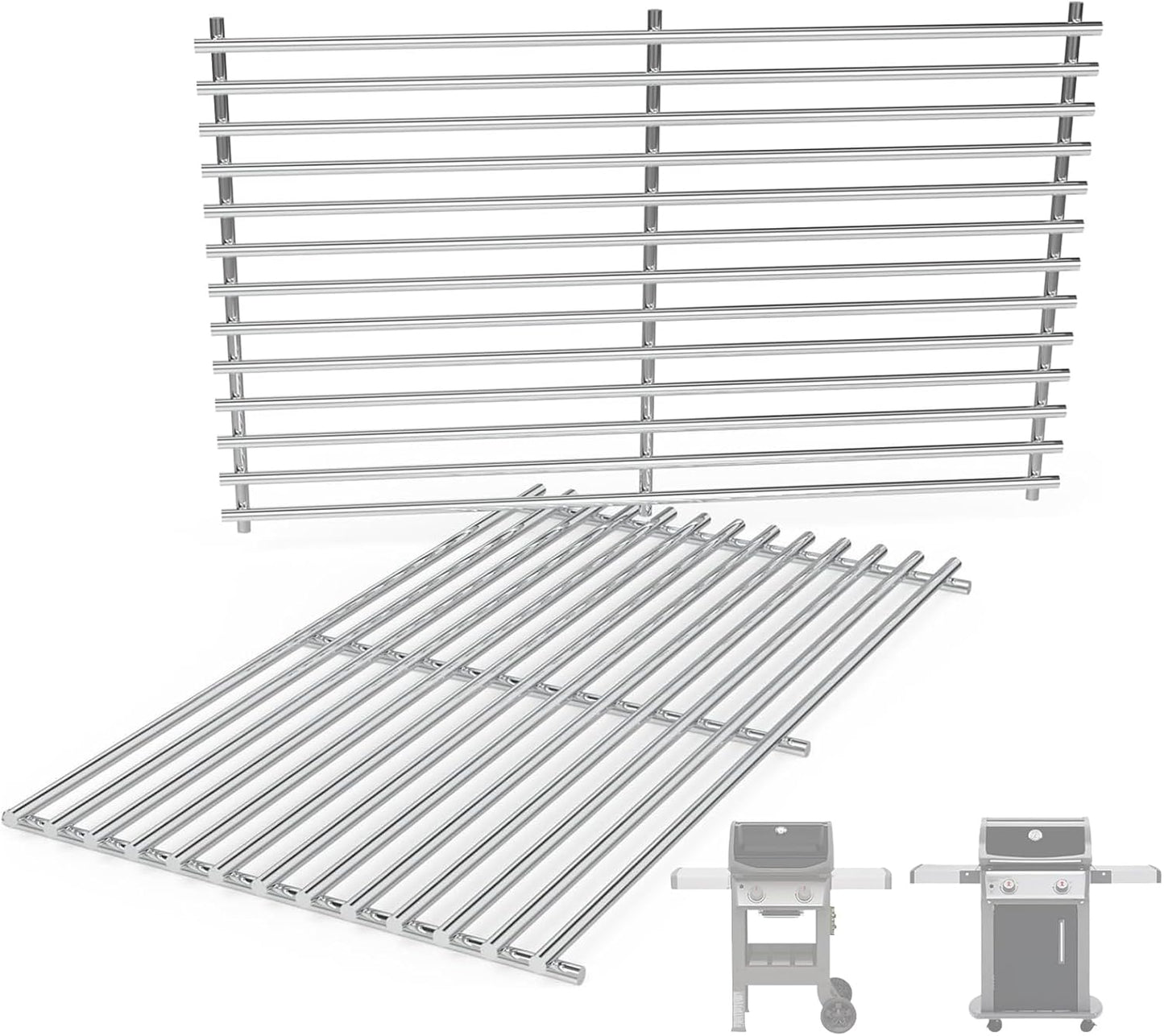 7637 17.5" Grill Grates Replacement for Weber Spirit I & II 200 Series, for Weber Spirit Grill Grates, Spirit 210, GS4 Spirit II 200 for Weber Spirit II Grill Parts, 7MM Stainless Steel Grill Grates