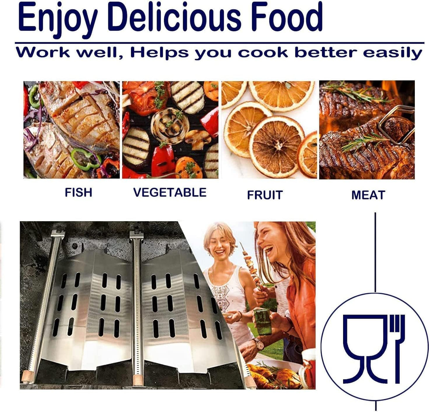 Flavorizer Bars Heat Deflectors Burner Tubes for Weber Genesis e330 Grills Parts with Sear Burner Front Control Knobs, Genesis E310 E320 E330 S310 S320 S330 Parts for Weber 7620 7621 7622 65055 62752