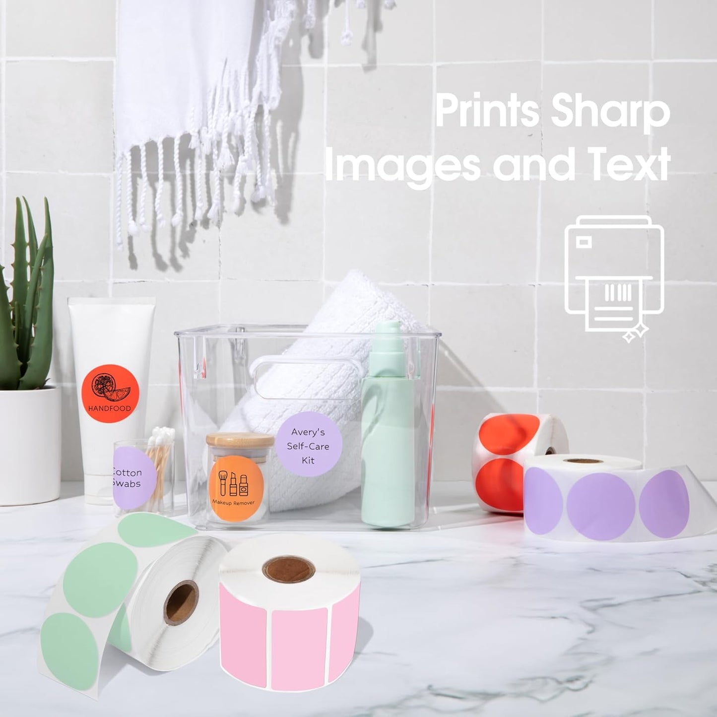 Spartan Industrial - 2" Direct Thermal Labels - Purple Circle Label Stickers for Business Logos, QR Codes, Color Coding, and More (2 Rolls, 750/Roll)