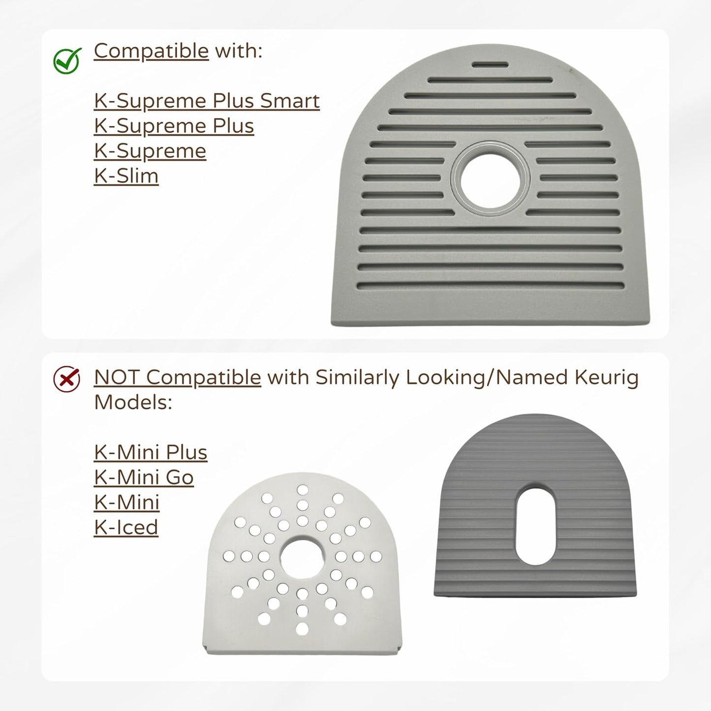 Drip Tray Mug/Cup Riser Made for the Keurig to Reduce Splashes - Riser Only (White, K-Slim 1.25 inches Tall)