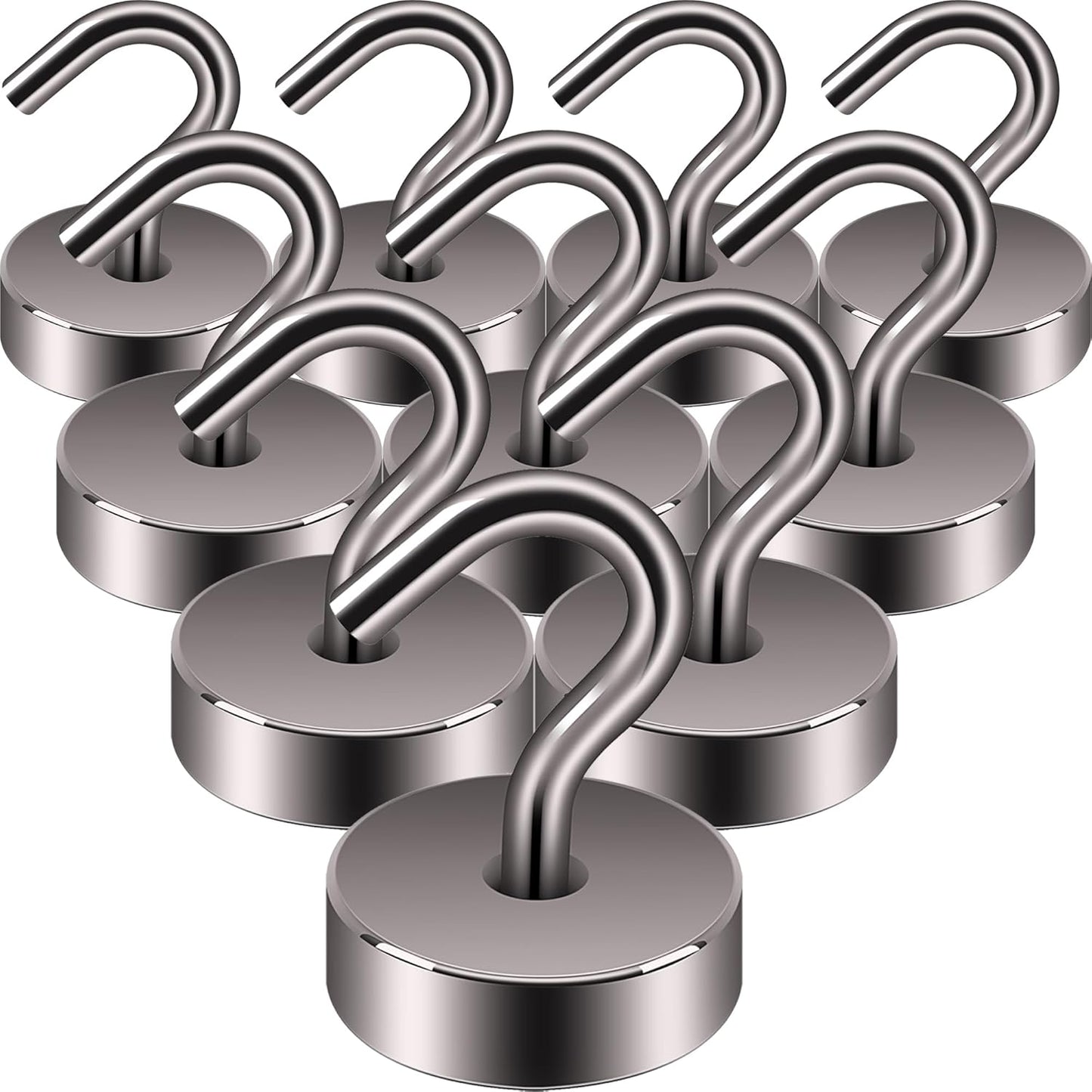 Neosmuk Magnetic Hooks, Cruise Ship Essentials, 40lb+ Heavy Duty Magnetic Hooks for Cruise Cabins, Refrigerator, Grill, Hanging, and Travel | Extra Strong Must-Haves Magnet Hook,Brown,Pack of 10