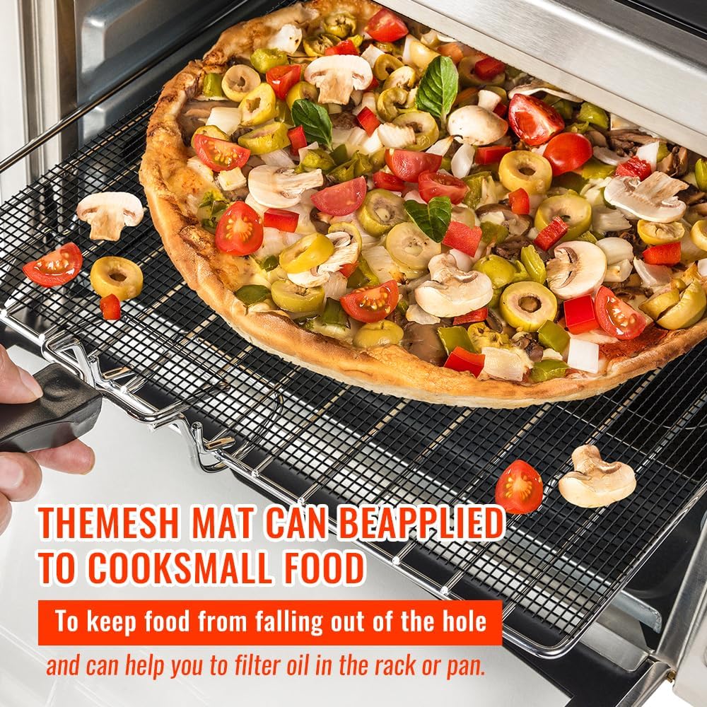 for Ninja Foodi Reusable Air Fryer Liners 12x12inch, 3x Air Fryer Liners+3x Mesh Sheets, Baking/Grill/Microwave, 450°F Square Oven Liners for Ninja SP101/SP201/SP301/SP351 Air Fryer Accessory