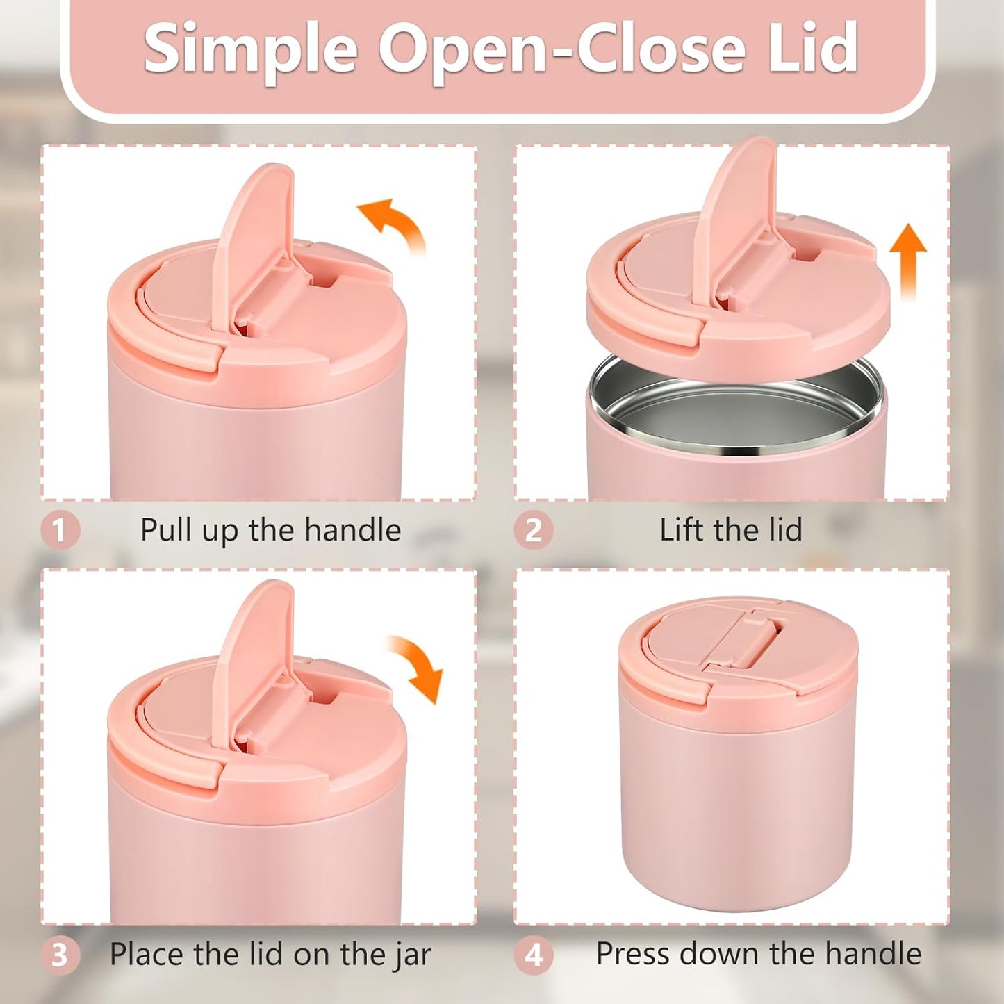 Thermo for Hot Food, Soup Thermo for Adults 40oz Lunch Containers Wide Mouth, Insulated Food Container Leak Proof Vacuum Stainless Steel With Carry Handle and Spoon BPA Free