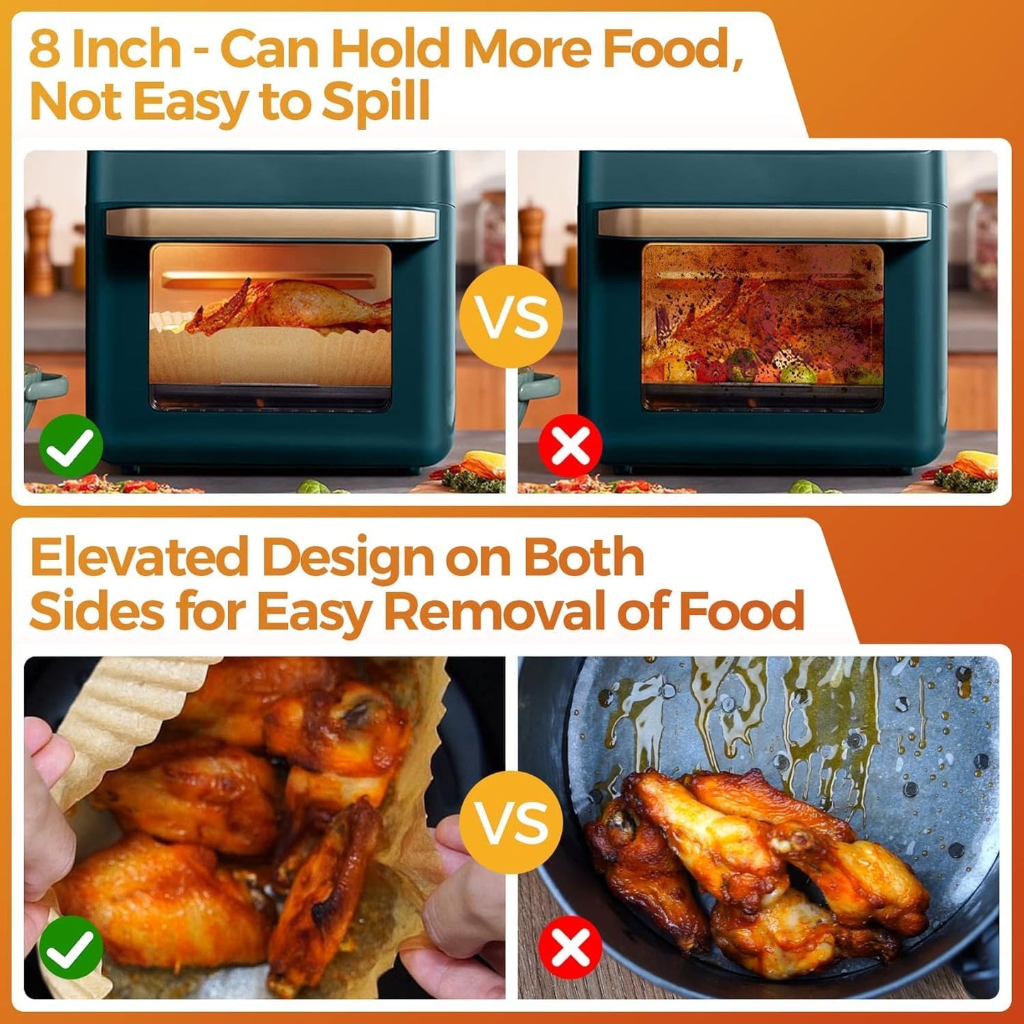 Air Fryer Paper Liners Disposable: 100PCS 6.5IN Square Non-Stick Air Fryer Parchment Paper, Food Grade Baking Sheets for Baking Roasting Microwave