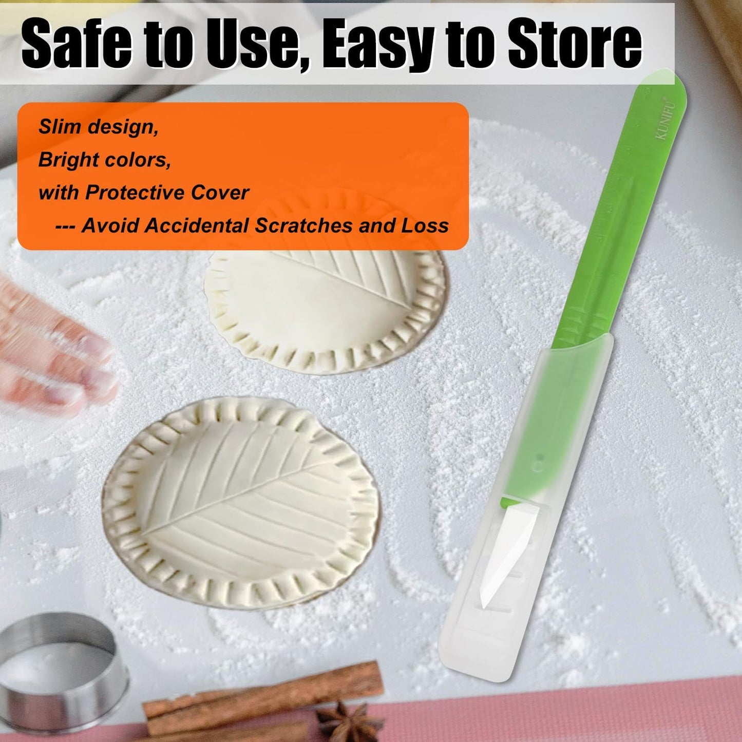 KUNIFU Bread Lame Bread Scoring Tool for Sourdough Scoring, Ceramic Scoring Knife for Bread Baking, Bread Scorer with Protective Cover, for Homemade and Bakery Use, Green