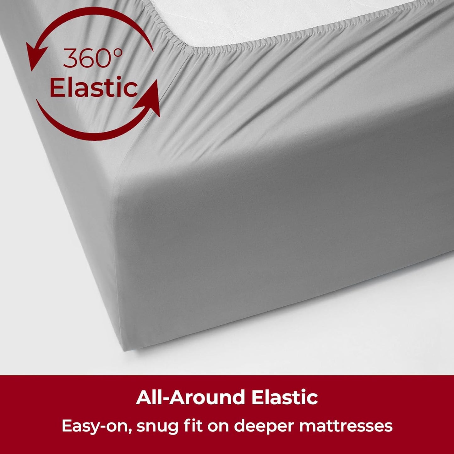 Mellanni Extra Deep Twin XL Sheets - 3 PC Iconic Collection Bedding - Hotel Luxury, Ultra Soft, Cooling Bed Sheets - Wrinkle, Fade, Stain Resistant (Twin Extra Long, Light Gray)