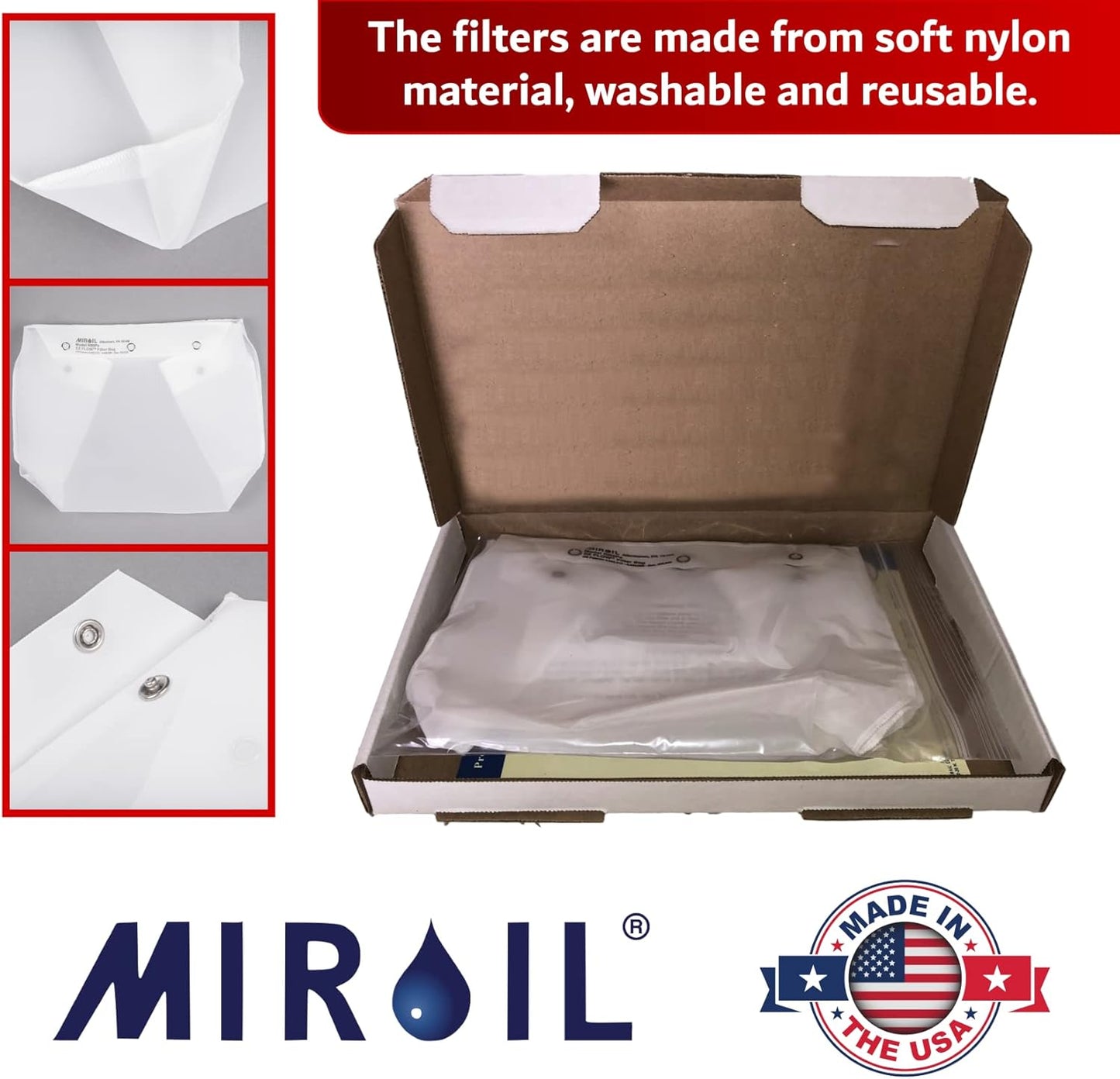 MirOil RB6PS EZ Flow Oil Filter Bag, Maintain Quality & Taste of Fried Food, Reduce Contaminants, Polish, Extends Life of Hot & Cold Cooking Oil Filter Bag for Kitchen, Restaurant(Frame Sold Separate)