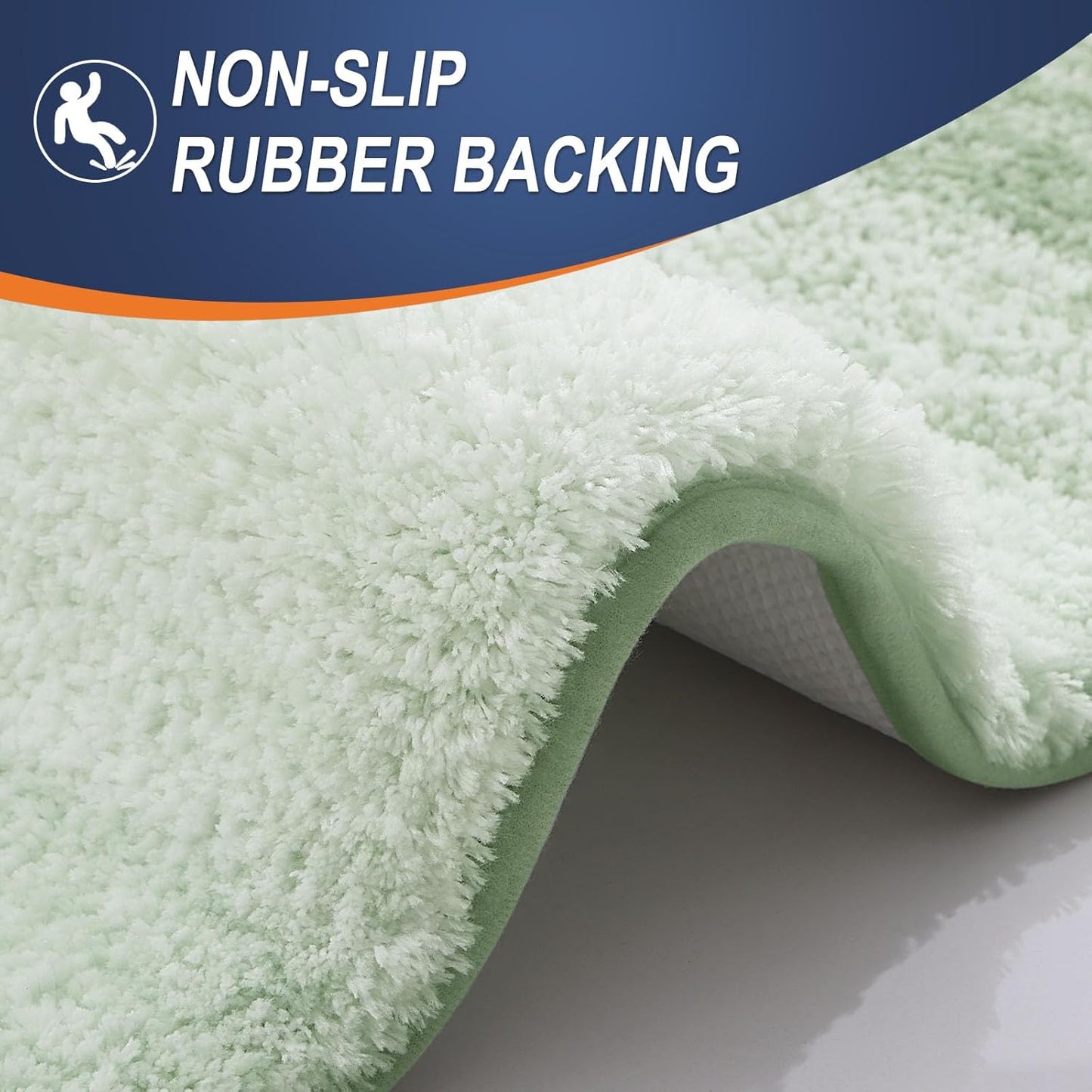 OLANLY Bathroom Rugs Mat 36x24, Extra Soft Absorbent Microfiber Bath Rugs, Rubber Backing, Quick Dry, Machine Washable Bath Mats for Bathroom Floor, Tub and Shower, Home Decor Accessories, Sage Green