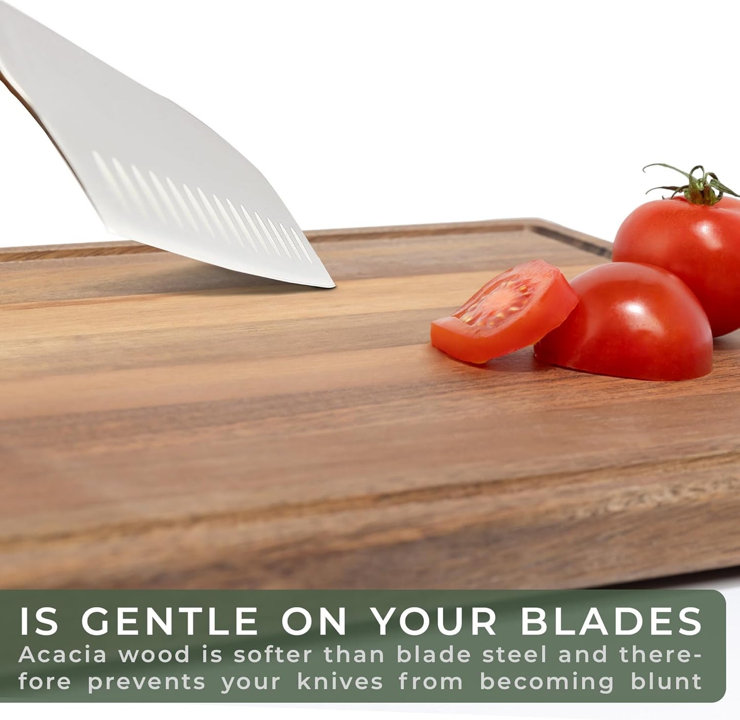 WALDWERK Cutting Board Set (15.75 x 12/13 x 9.5/10 x 7 in) out of Solid Acacia Wood - 0,8 in Thick Cutting Boards for Kitchen - Wood Cutting Boards - Wooden Chopping Boards for Kitchen