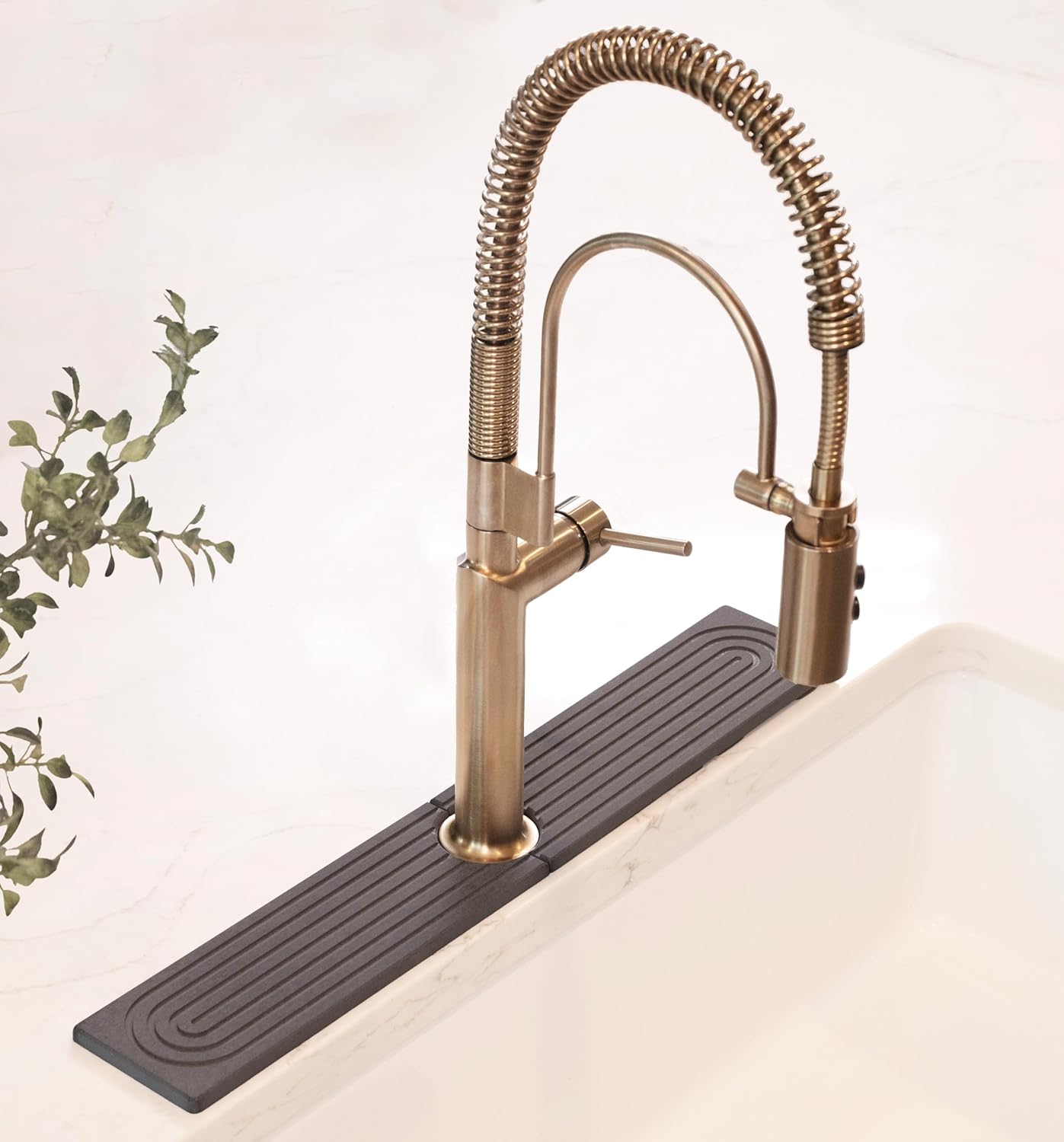 Drying Stone Faucet Mat for Kitchen Sink | Diatomite Sink Tray | Super Absorbent Quick Drying Stone Mat | Kitchen Tray for Counter | Faucet Splash Guard for Bathroom Counter (Dark Gray, 23.6" x 3.9")