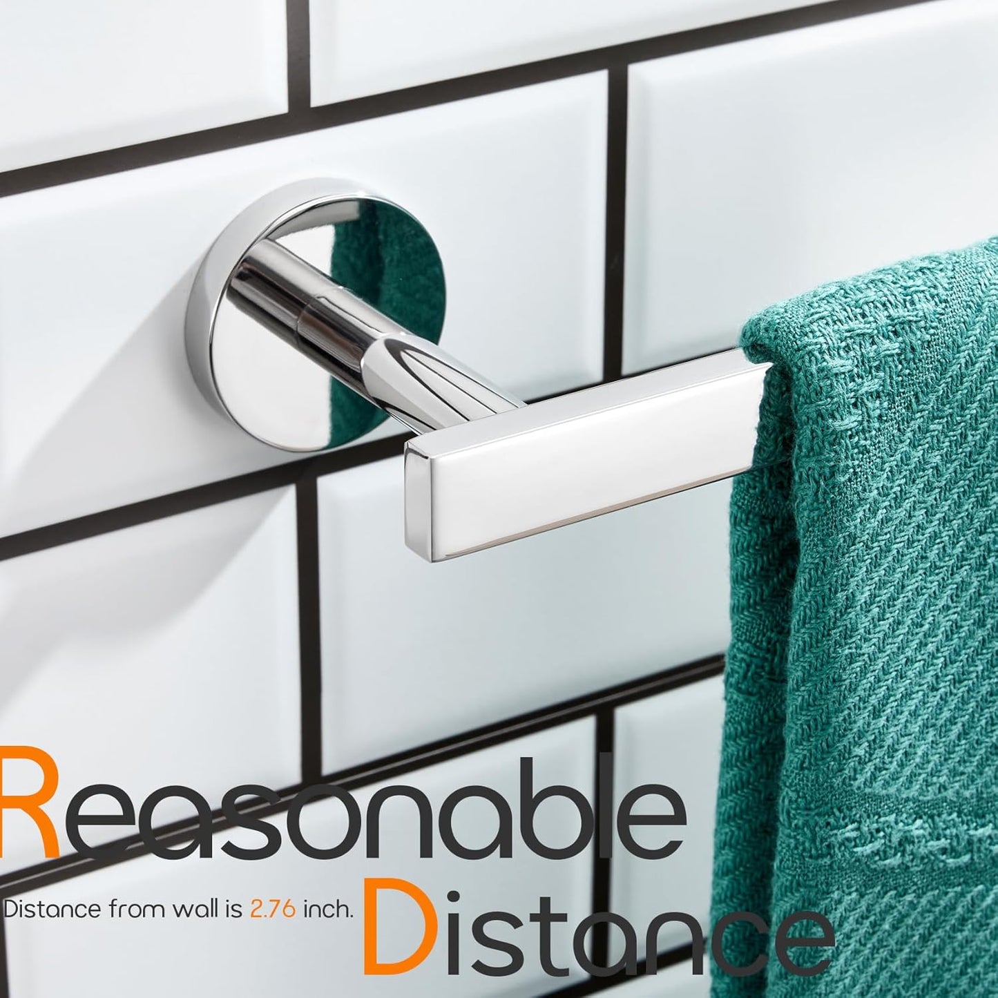 Bath Towel Rings Bathroom Towel Holder Modern Small Hand Towel Bars Stainless Steel 2 Pack Wall Mounted Polished Chrome AN3001CH-P2