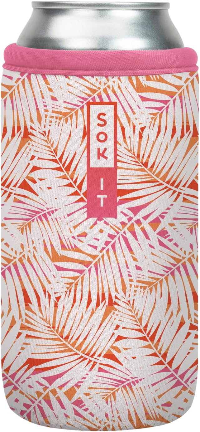 Sok It CanSok Sleeve for Beer & Soda Insulated Neoprene Cover (Tropical Breeze, 16oz Can Sleeve)
