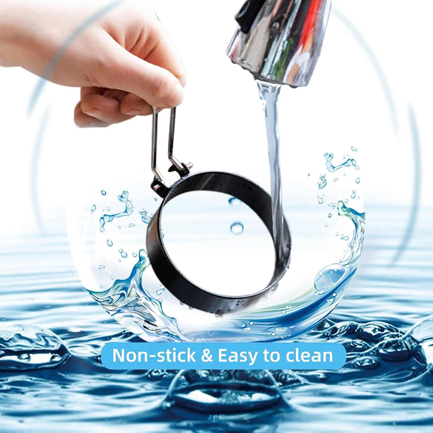 8" Omelet Ring, 6" Pancake Ring, 3.5" Egg Ring for Griddle Frying Eggs (Upgrade Large 3 Pack Stainless Steel Non Stick Round Cooking Rings Molds with Oil Brush and Egg Separator)