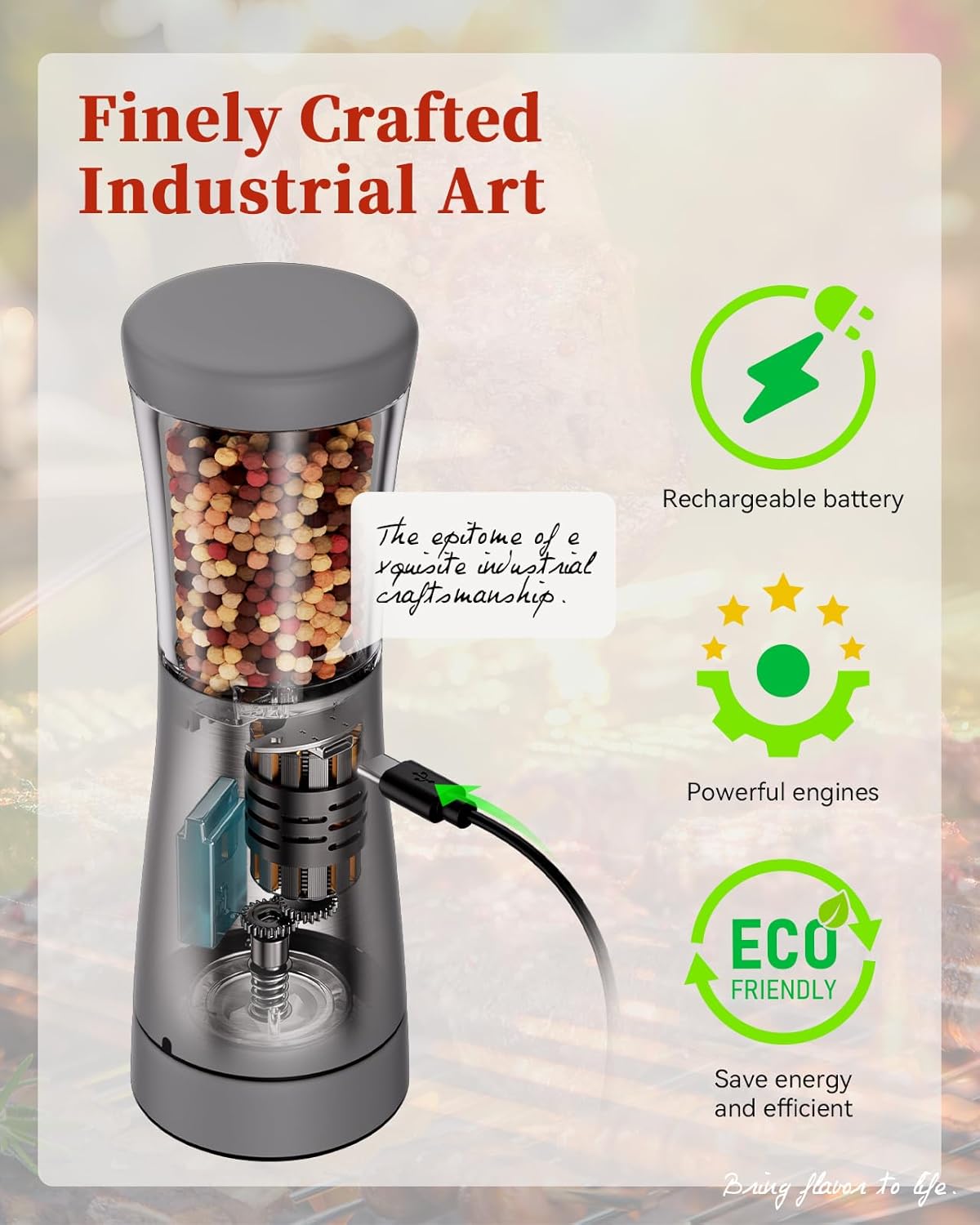 Electric Salt and Pepper Grinder Set with Storage Base, Stainless Steel Rechargeable Salt and Pepper Grinder Set with 4.5 oz Large Capacity, 1.8" Wide Mouth, Adjustable Coarseness, Ideal for Kitchen