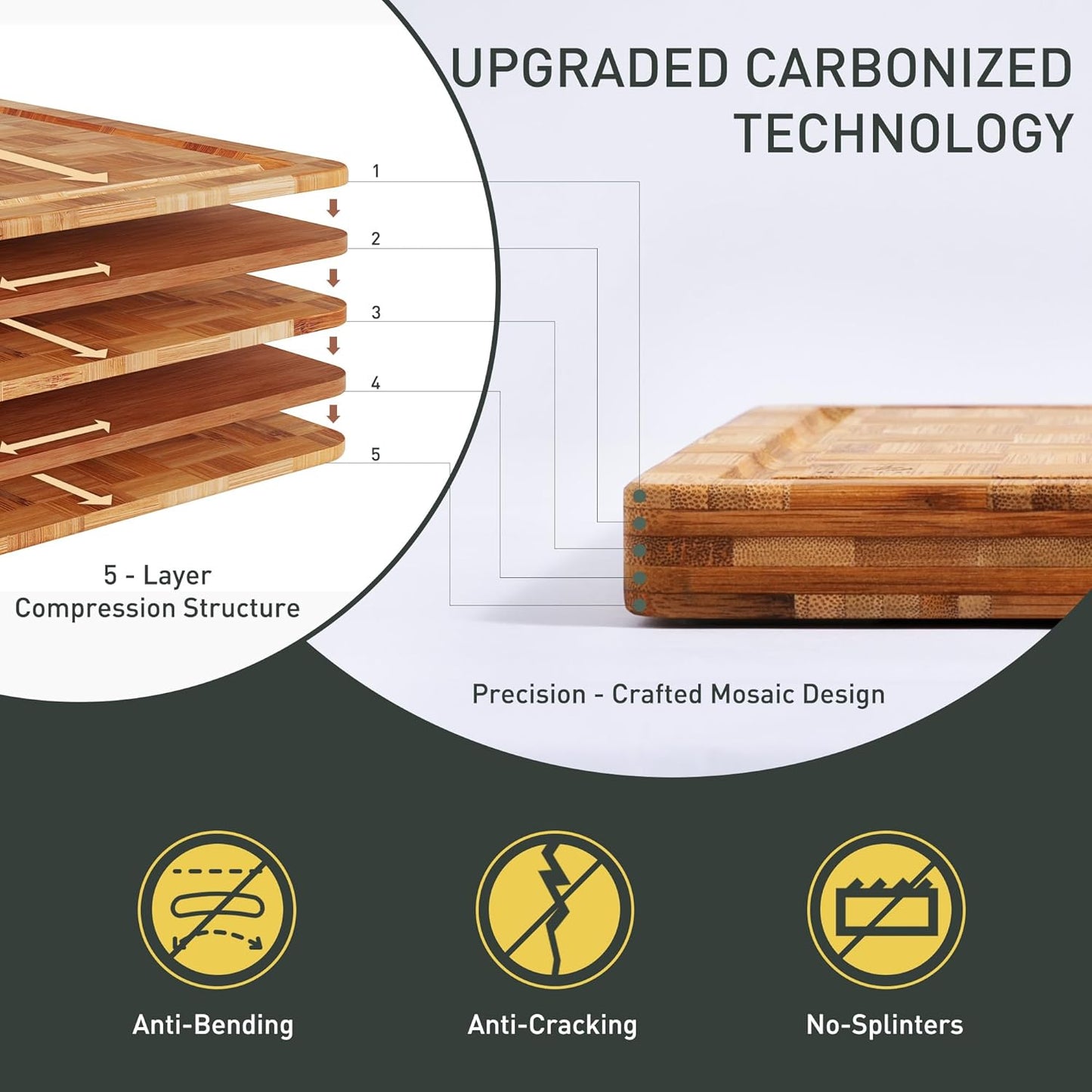 Extra Large Bamboo Cutting Board with Non Slip Feet and Over Sink Butcher Block Chopping Board Nice Solid Thick Wooden Juice Groove Big Xl XXl xlarge Best Hardwood Kitchen Counter Organic