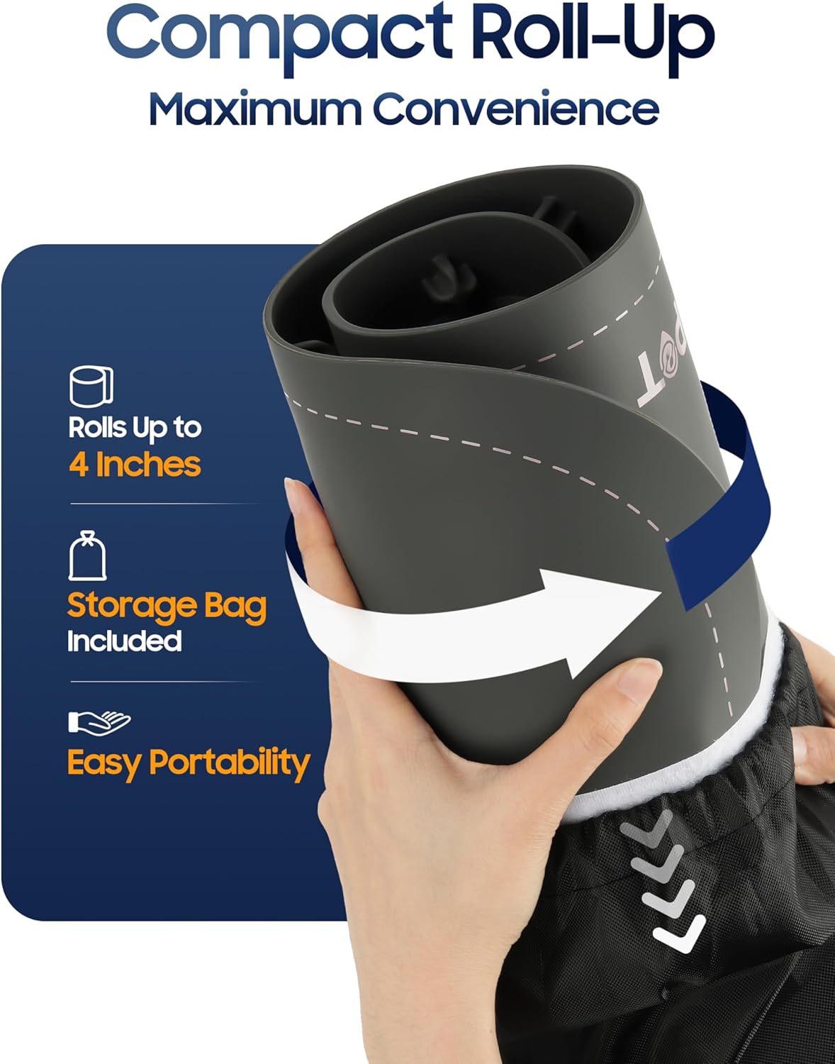 Foldable Food Warming Mat, 24x15″ Electric Buffet Tray with 3 Heat Settings, Auto Shut-Off, Roll-Up Portable Hot Plate for Parties, Countertop & Catering, Easy-Clean, with Carry Bag – Grey