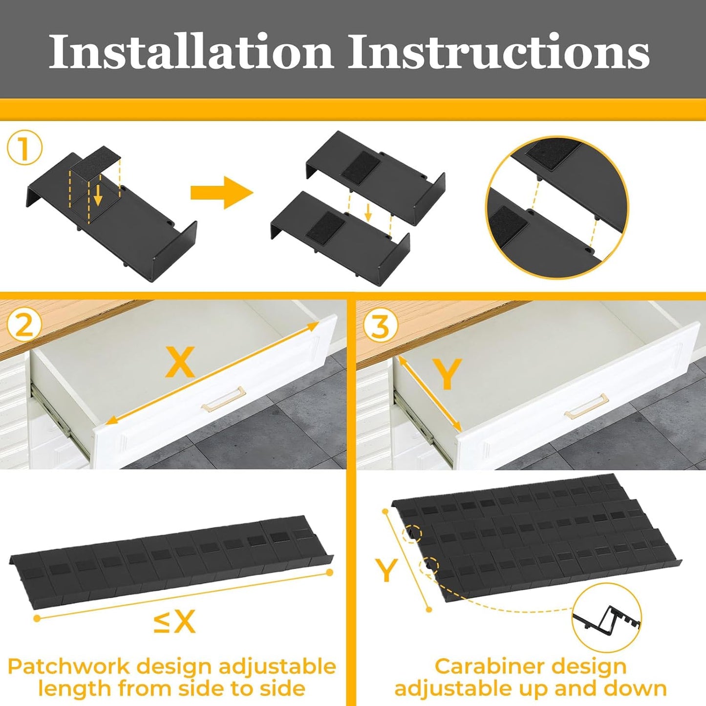 Famhap Spice Drawer Organizer, 12PCS Interlocking Expandable Seasoning Rack Tray Insert for Kitchen Drawers, Spice Rack Drawer for Spice Jars