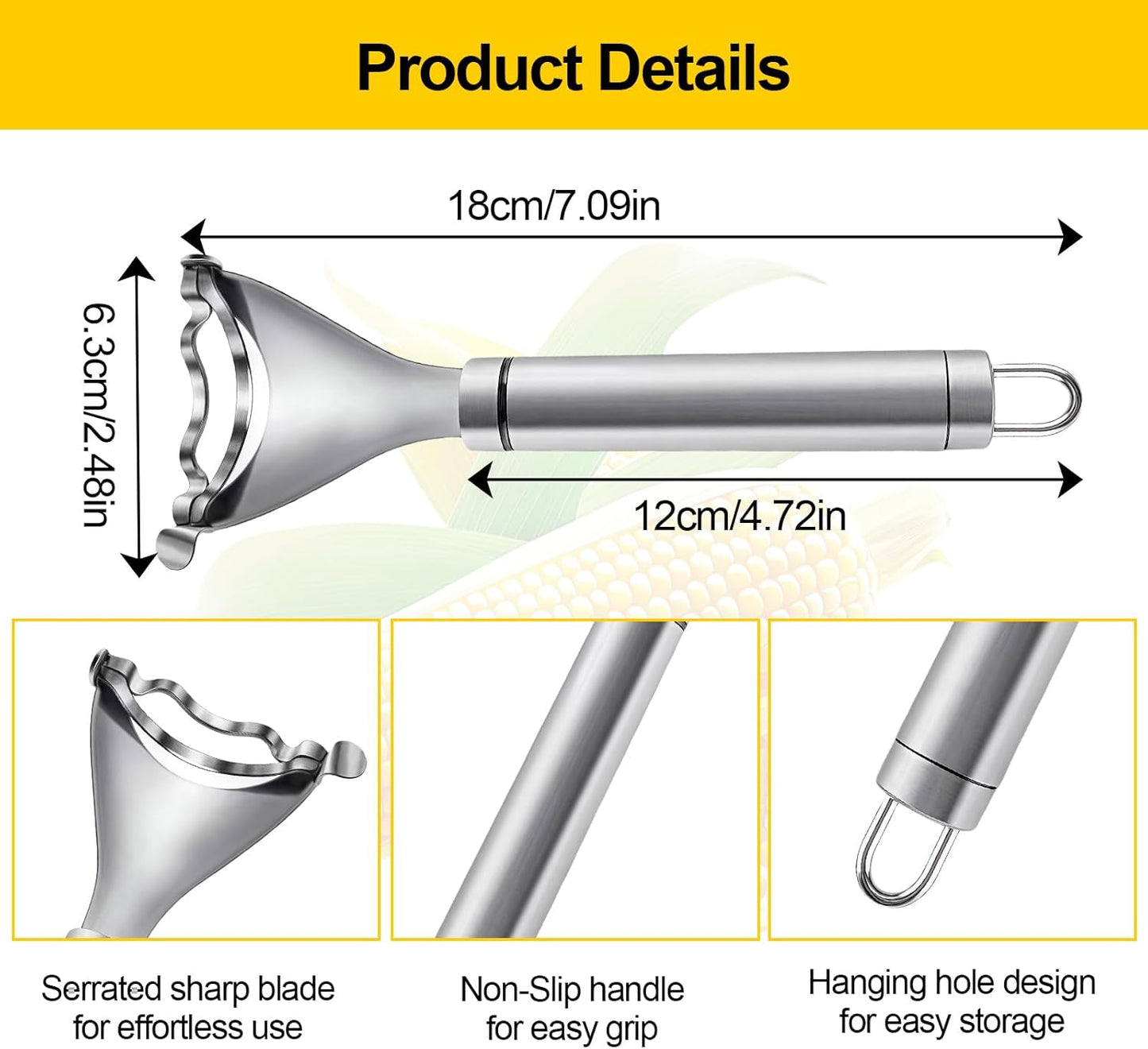 2 Pcs Corn Peeler, Corn Stripper Corn Cob Stripper Tool,Corn Stripper for Corn on the Cob Remover Tool，Corn Thresher with Ergonomic Handle，Kitchen Gadget