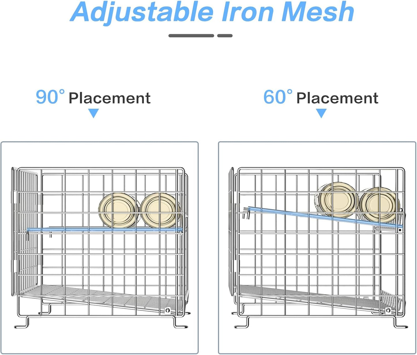 2-Pack Stackable Can Rack Organizer, Can Storage for Kitchen Pantry Cabinet, Can Holders for Food, Multifunctional Can Dispenser for Snacks Soda, Silver