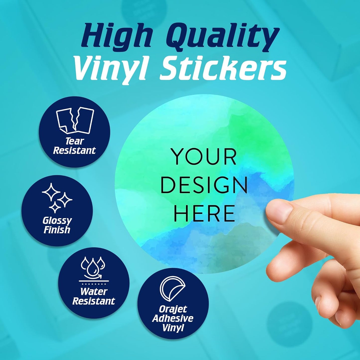 100 Custom Vinyl Stickers - Upload Your own Image, Text, Design, Logo - Personalized Logo Labels for Handmade, Packaging, Bottle, Jars, Candle, Brand Stickers (Peach, 4x4)
